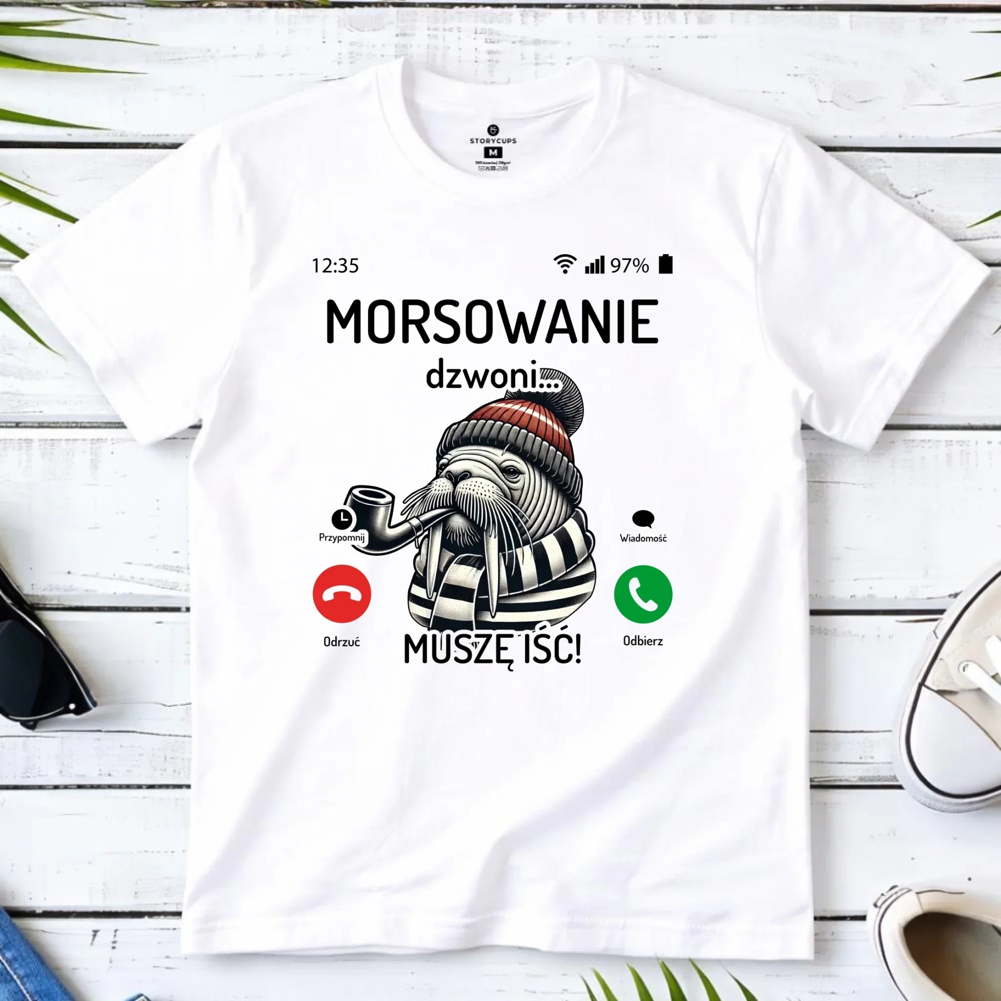 Koszulka męska - prezent dla morsa - Morsowanie dzwoni muszę iść - Mors HM19 - StoryCups.pl