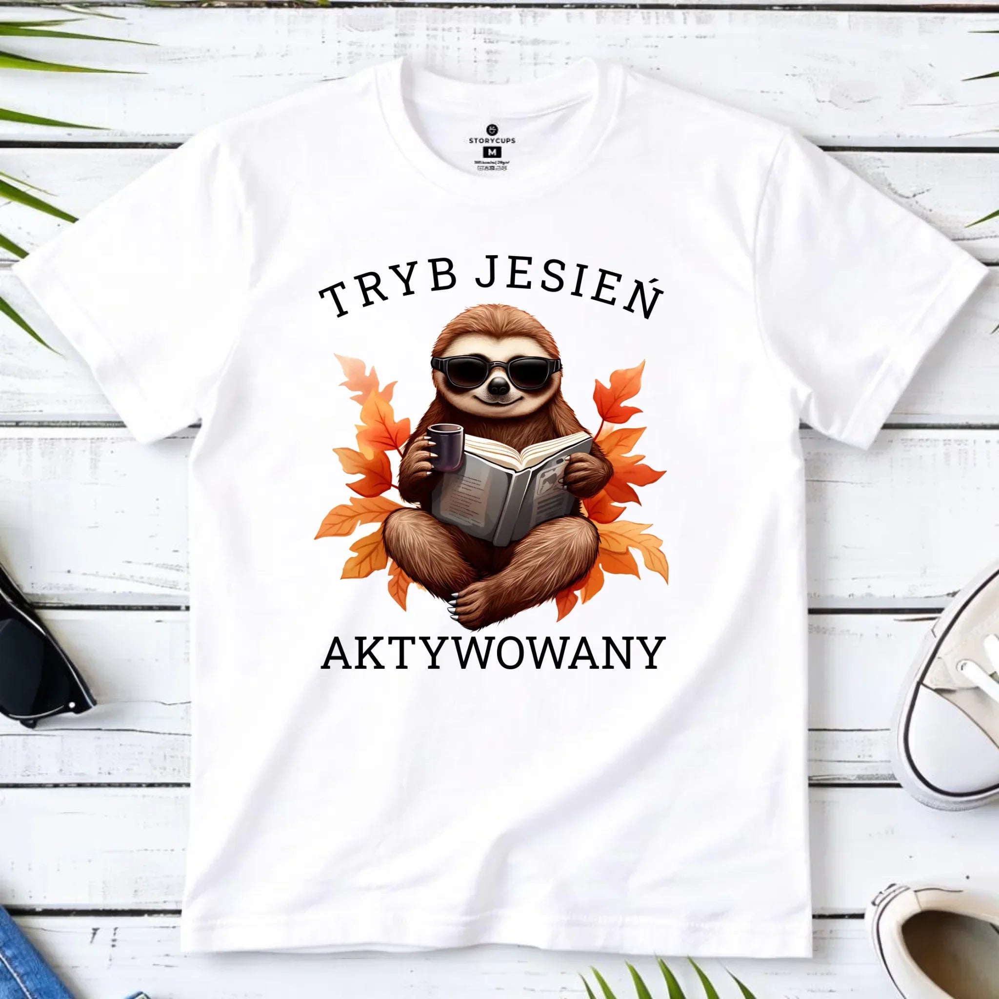 Koszulka męska jesienna - Leniwiec - Tryb jesień aktywowany JS23 - StoryCups.pl