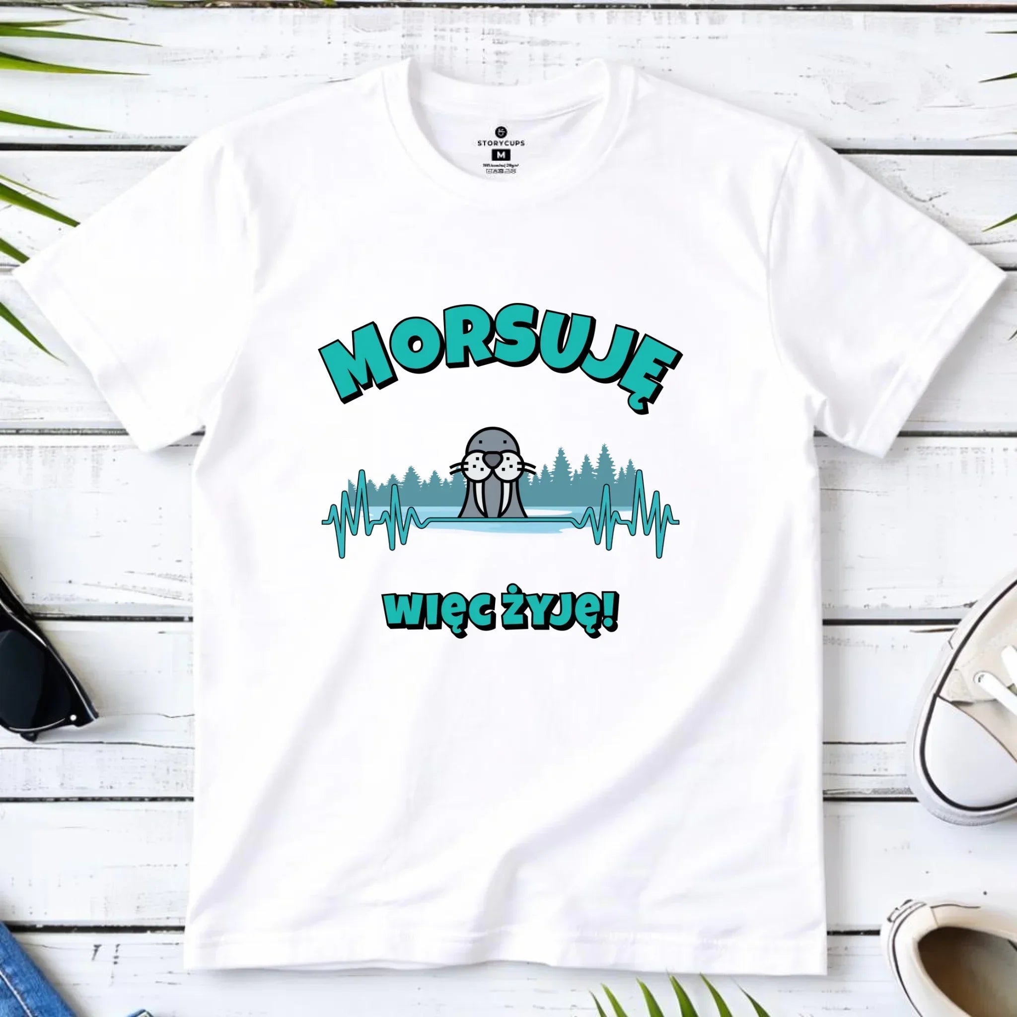 Koszulka męska - prezent dla morsa - Morsuję więc żyję - Mors HM02 - StoryCups.pl