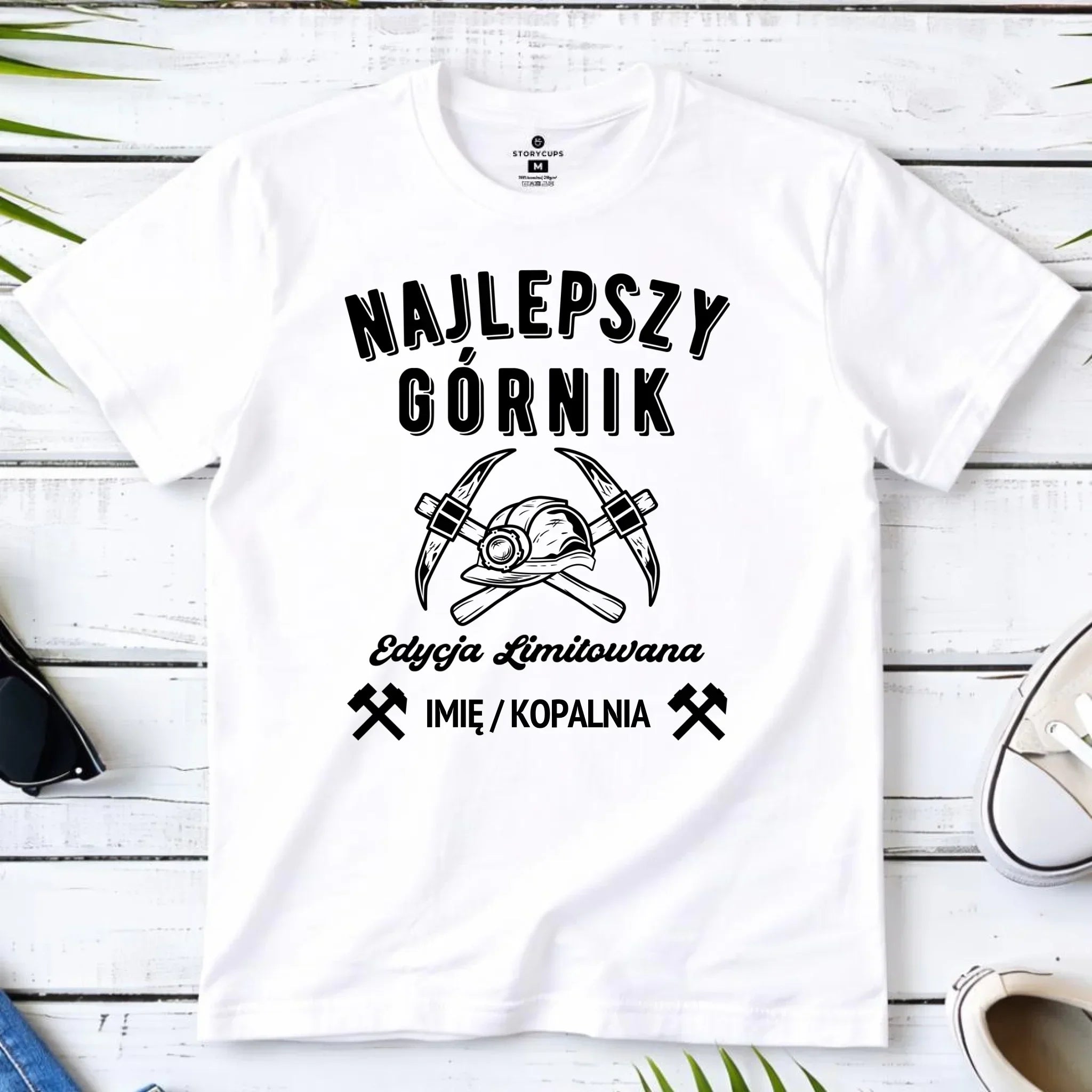 Koszulka męska - prezent dla górnika - Najlepszy górnik - personalizowana G27 - StoryCups.pl