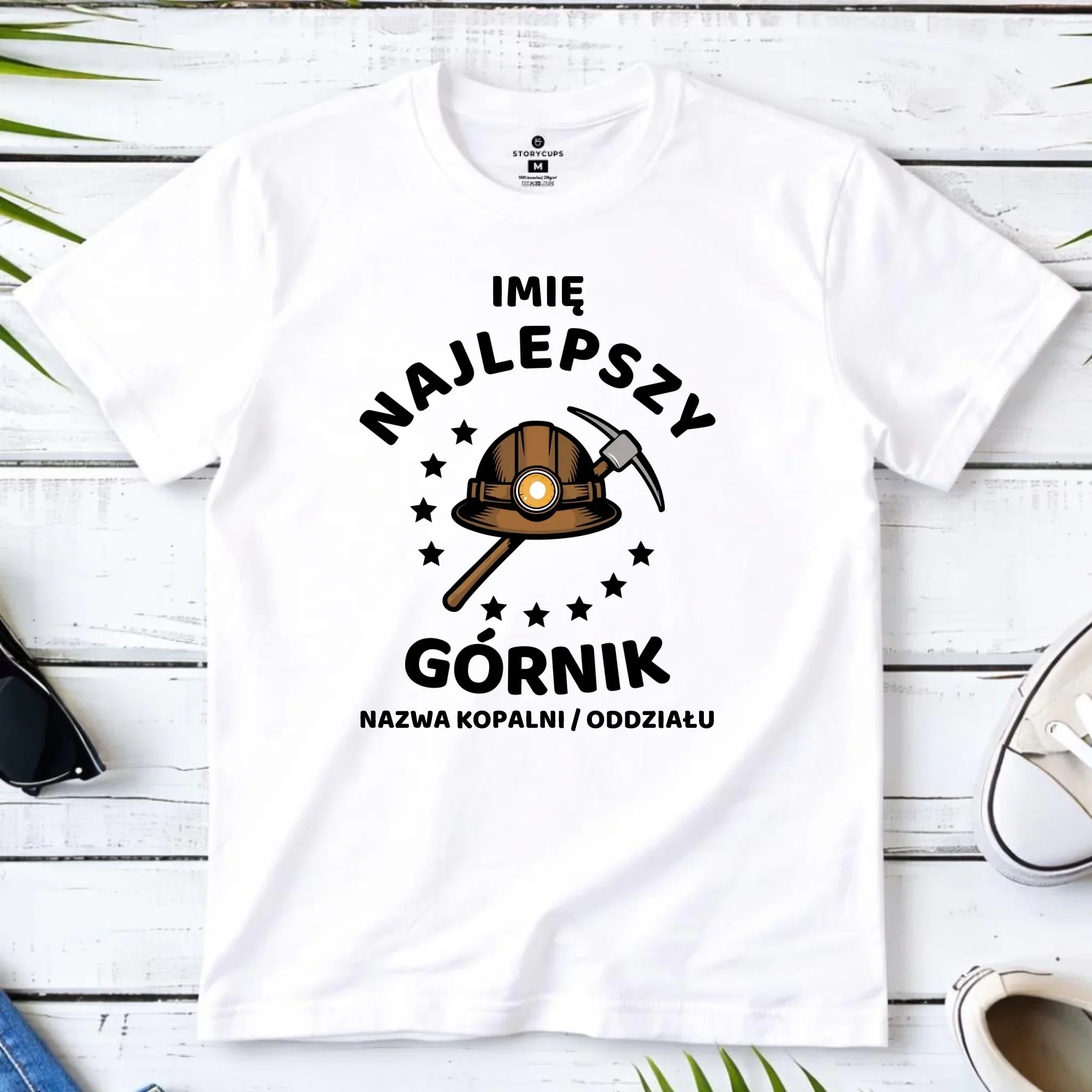 Koszulka męska - prezent dla górnika - Najlepszy górnik - personalizowana G23 - StoryCups.pl