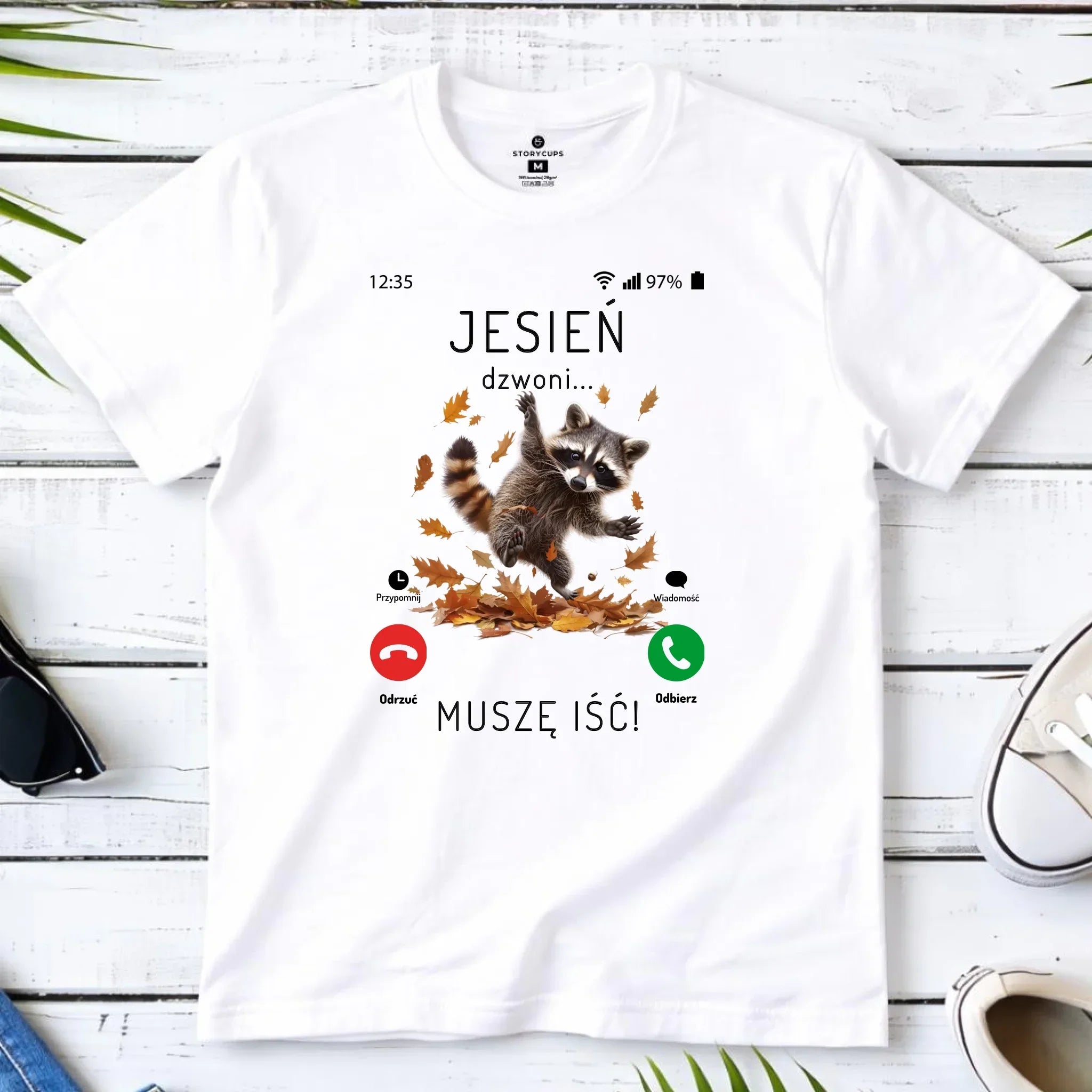 Koszulka męska jesienna - Jesień dzwoni muszę iść JS18 - StoryCups.pl