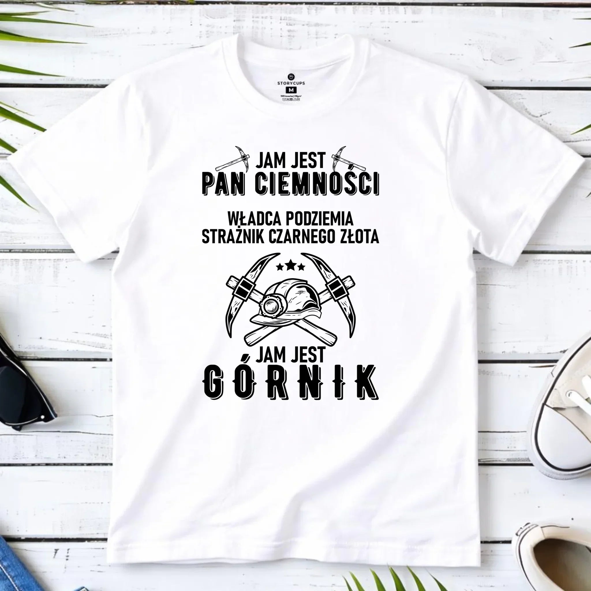 Koszulka męska - prezent dla górnika - Pan ciemności jam jest górnik G04 - StoryCups.pl