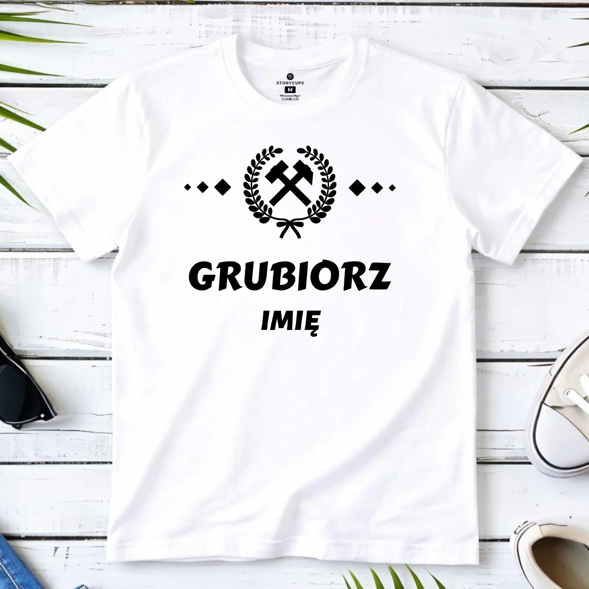Koszulka męska - prezent dla górnika - Grubiorz - personalizowana G03 - StoryCups.pl