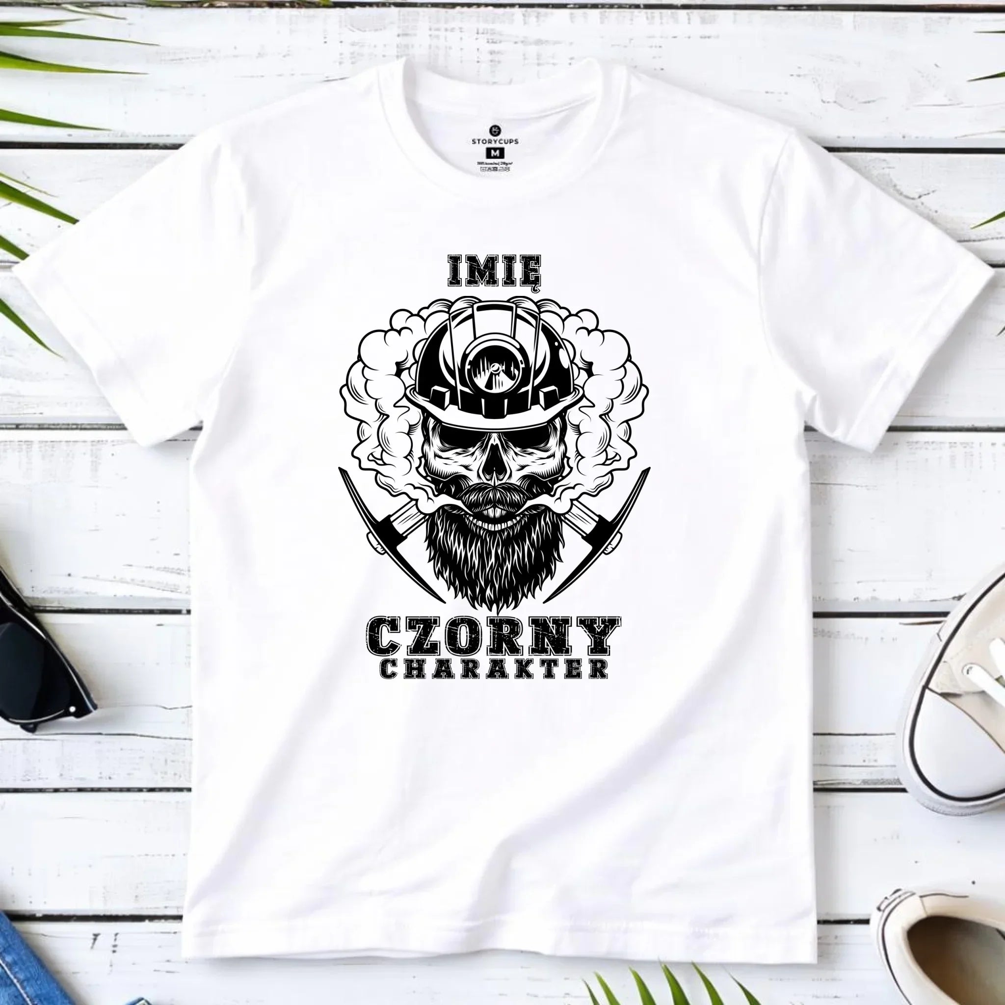 Koszulka męska - prezent dla górnika - Czorny charakter - personalizowana G06 - StoryCups.pl