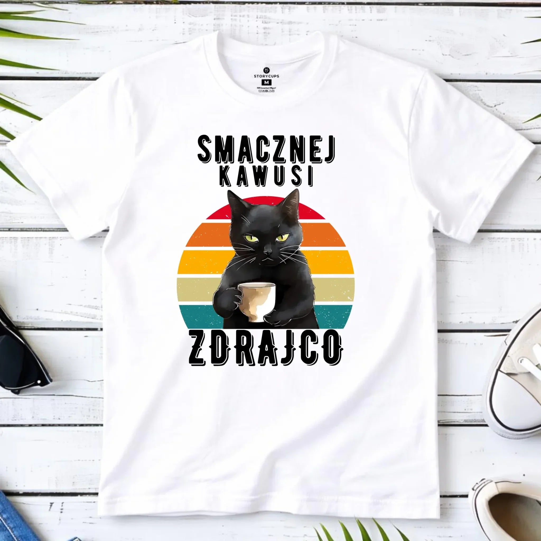 Koszulka męska na odejście z pracy - Smacznej kawusi zdrajco OP03 - StoryCups.pl