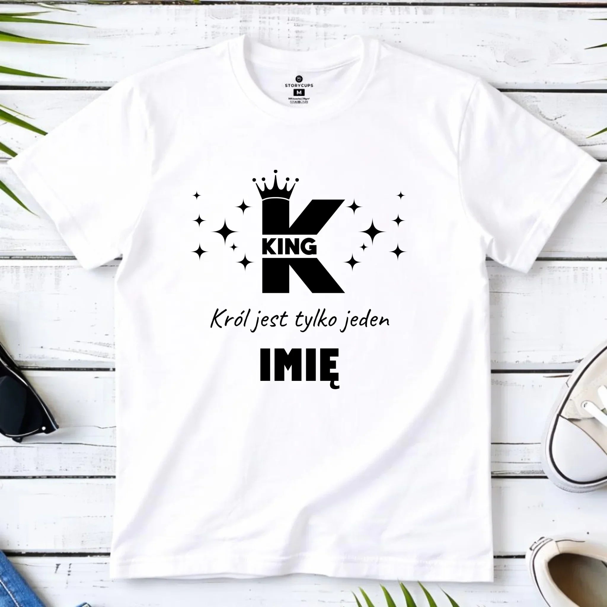 Koszulka męska dla niego - King Król jest tylko jeden - personalizowana W40 - StoryCups.pl