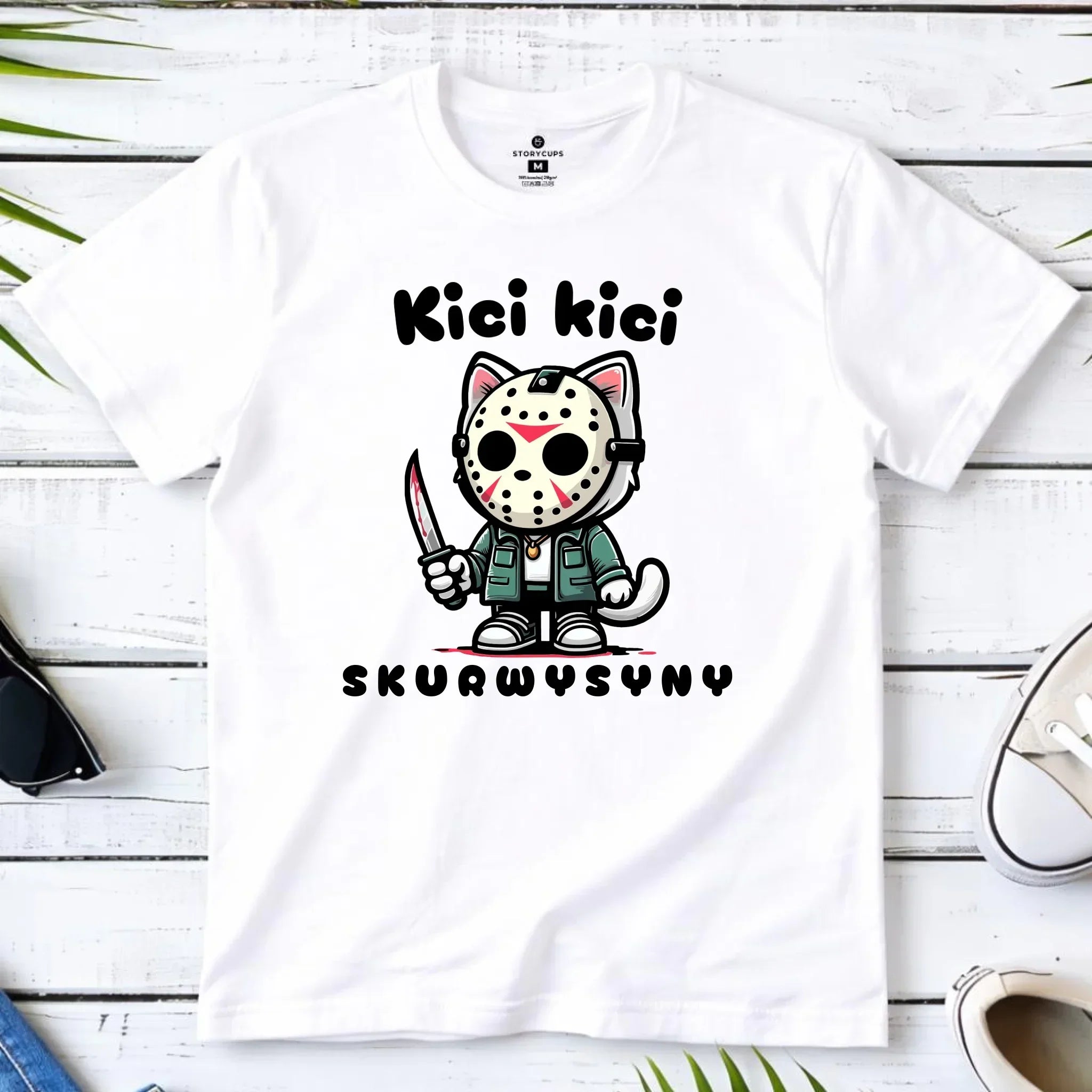 Koszulka męska na Halloween - Kici kici sk*rwysyny - bez cenzury HL28 - StoryCups.pl