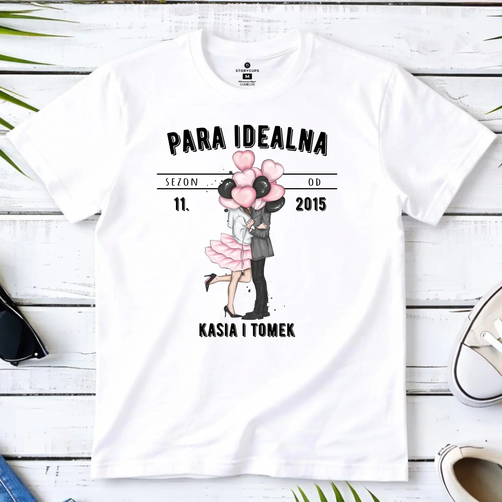 Koszulka męska dla par na rocznicę - Para idealna - personalizowana W11 - StoryCups.pl