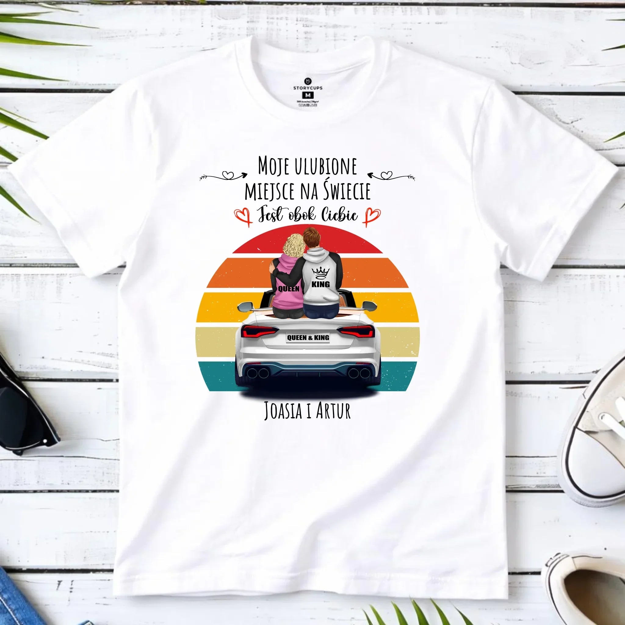 Koszulka męska dla par - Moje ulubione miejsce - personalizowana W06 - StoryCups.pl