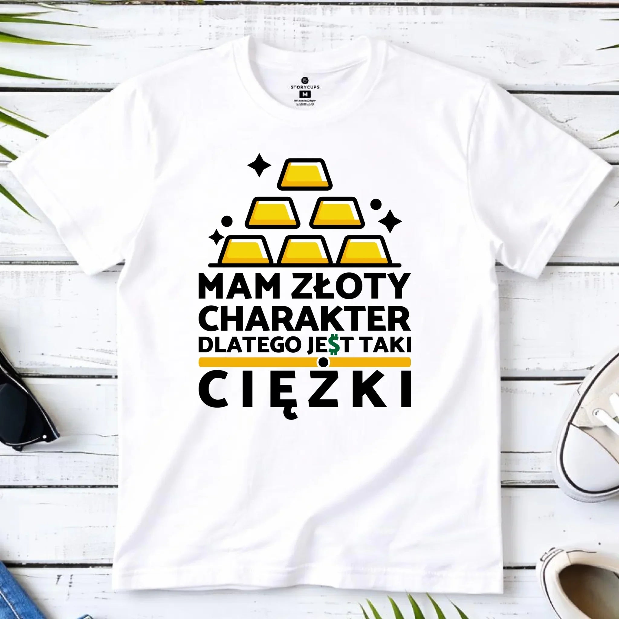 Koszulka męska - prezent dla chłopaka - Złoty charakter DCH16 - StoryCups.pl
