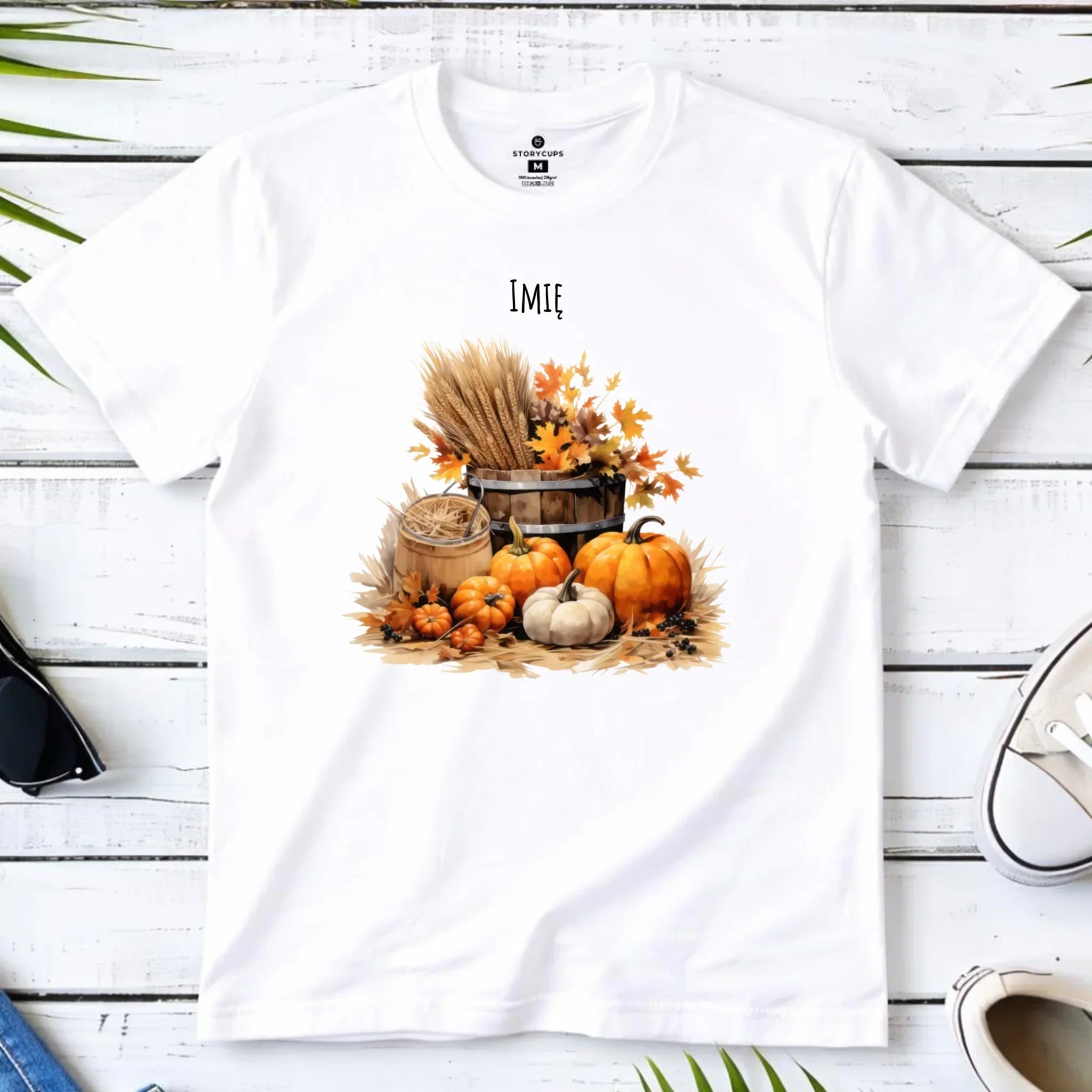 Koszulka męska na jesień - Harvest vibes - personalizowana JS09 - StoryCups.pl