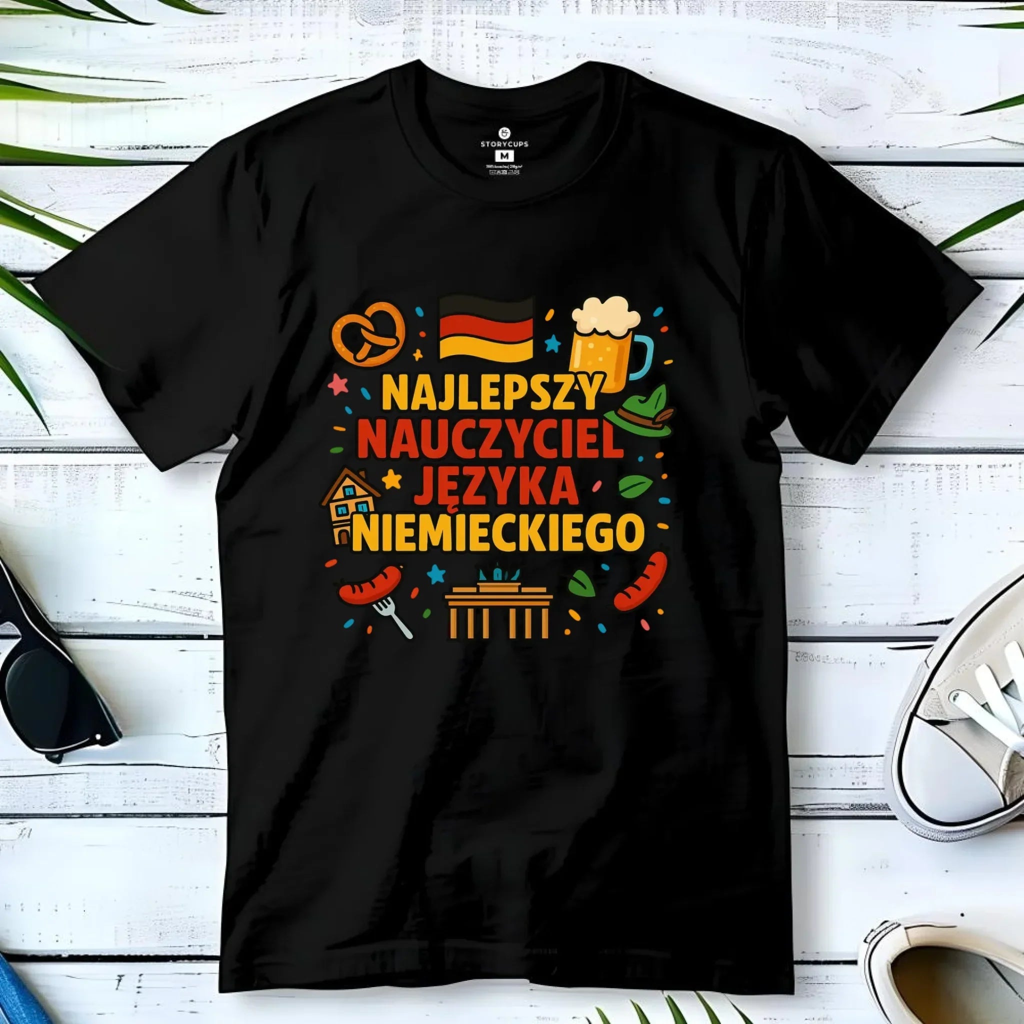 Koszulka męska dla nauczyciela - Najlepszy nauczyciel języka niemieckiego N54 - StoryCups.pl