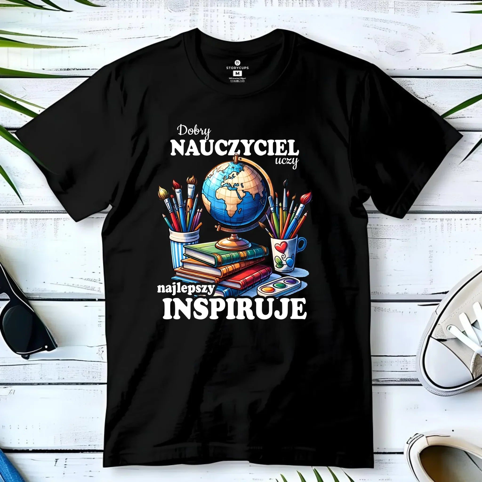 Koszulka dla nauczyciela - Dobry nauczyciel uczy najlepszy inspiruje N72 - StoryCups.pl
