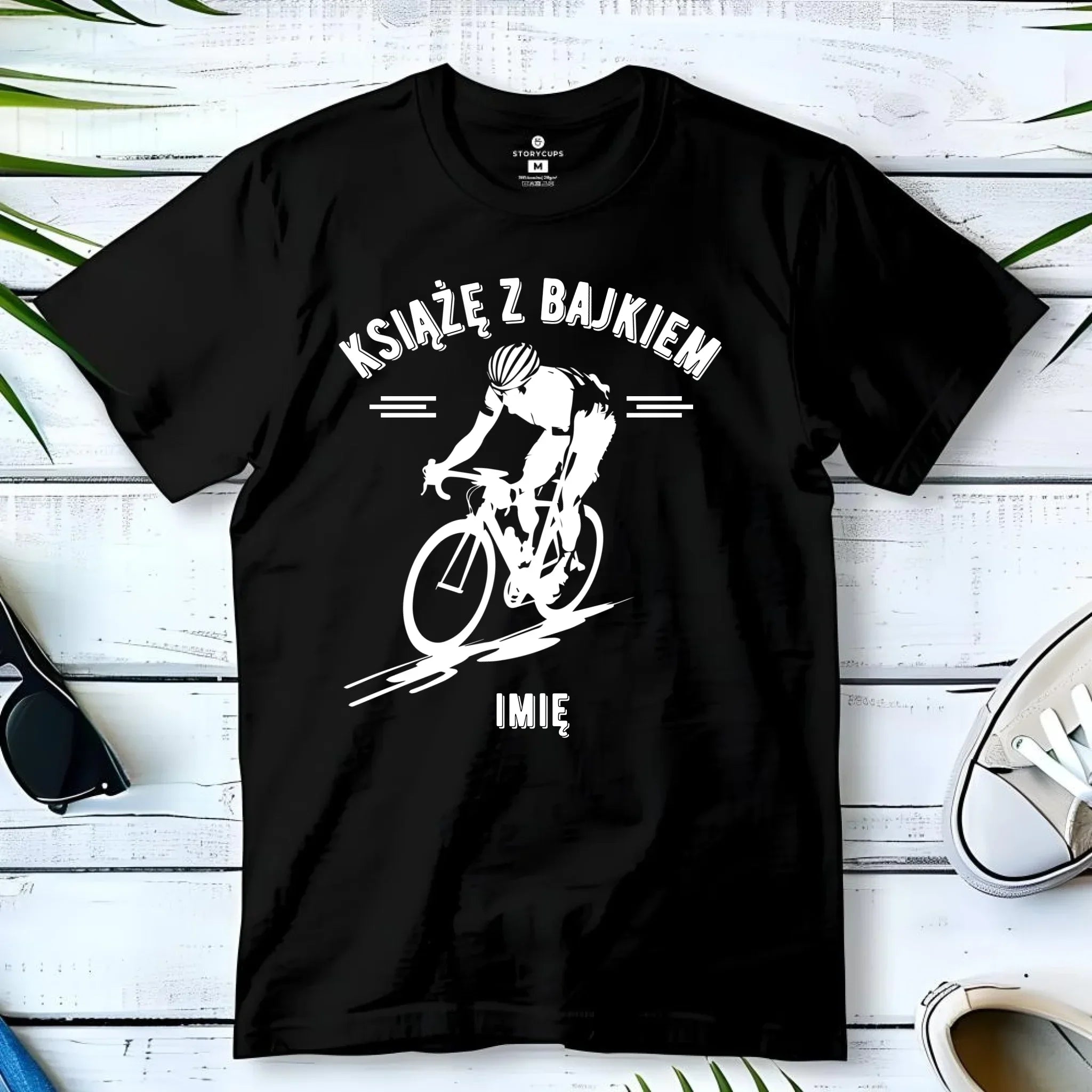 Koszulka męska dla rowerzysty - Książę z bajkiem - personalizowana HR01 - StoryCups.pl