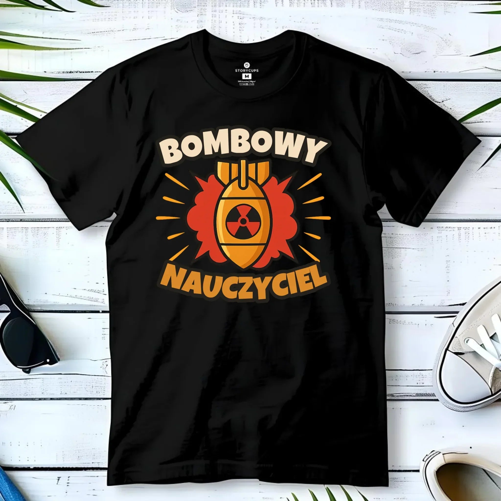 Koszulka męska dla nauczyciela - Bombowy Nauczyciel N36 - StoryCups.pl