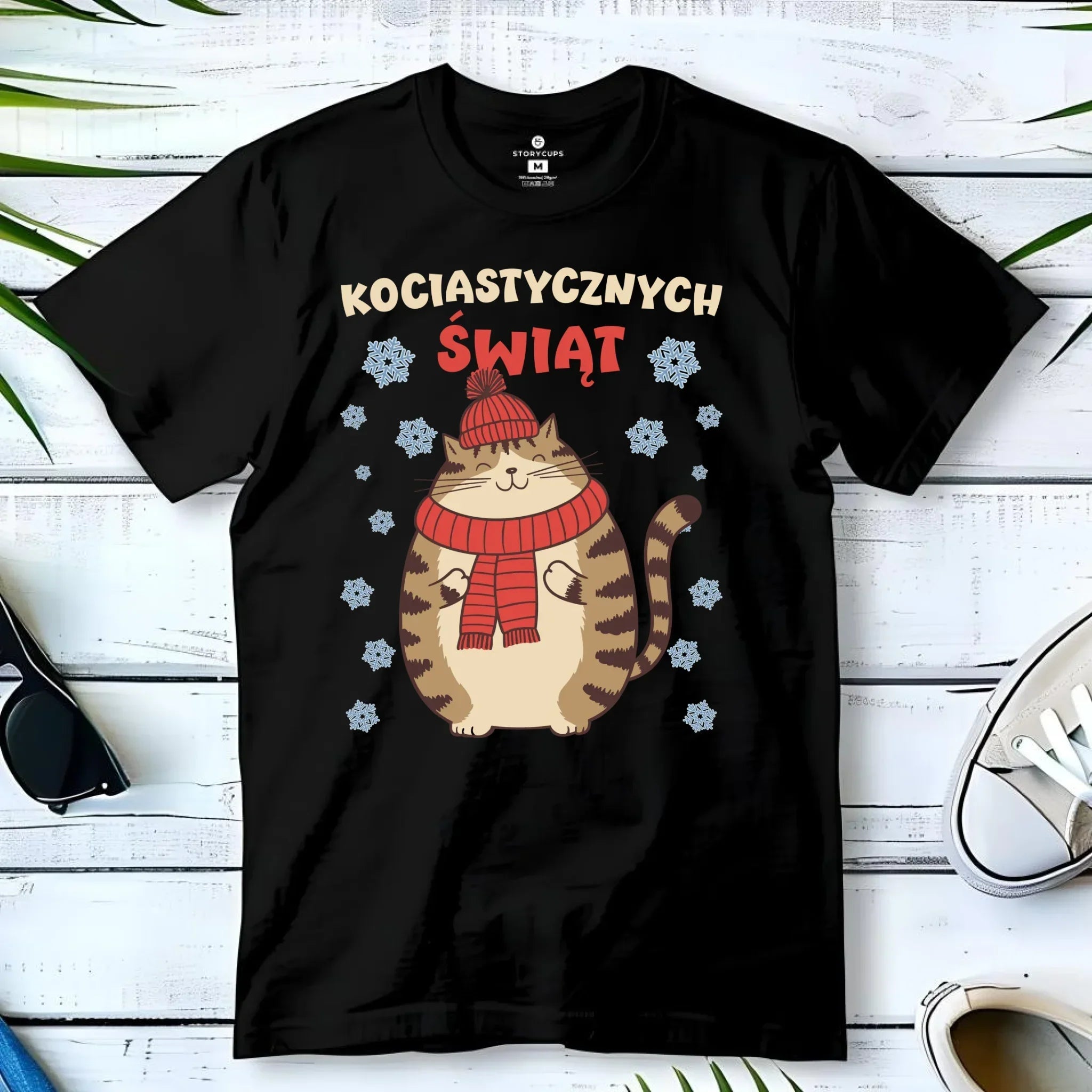 Koszulka męska świąteczna - prezent na święta - Kociastycznych świąt BN154 - StoryCups.pl