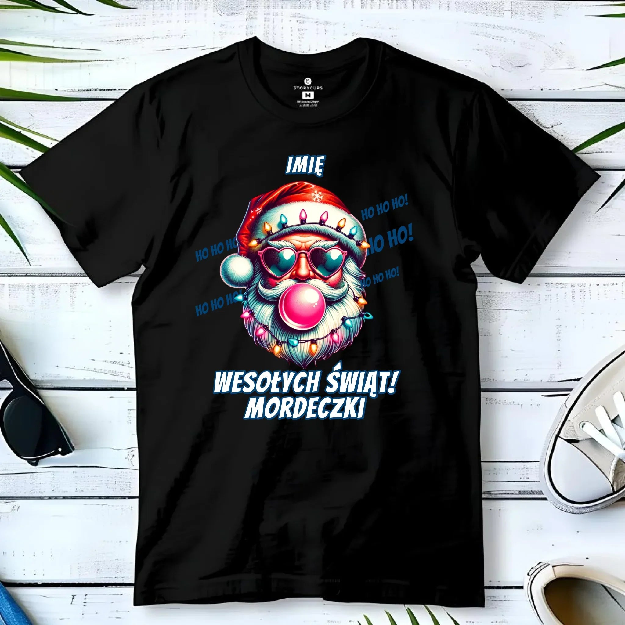 Koszulka męska świąteczna - Mikołaj Wesołych Świąt Mordeczki - personalizowana BN17 - StoryCups.pl