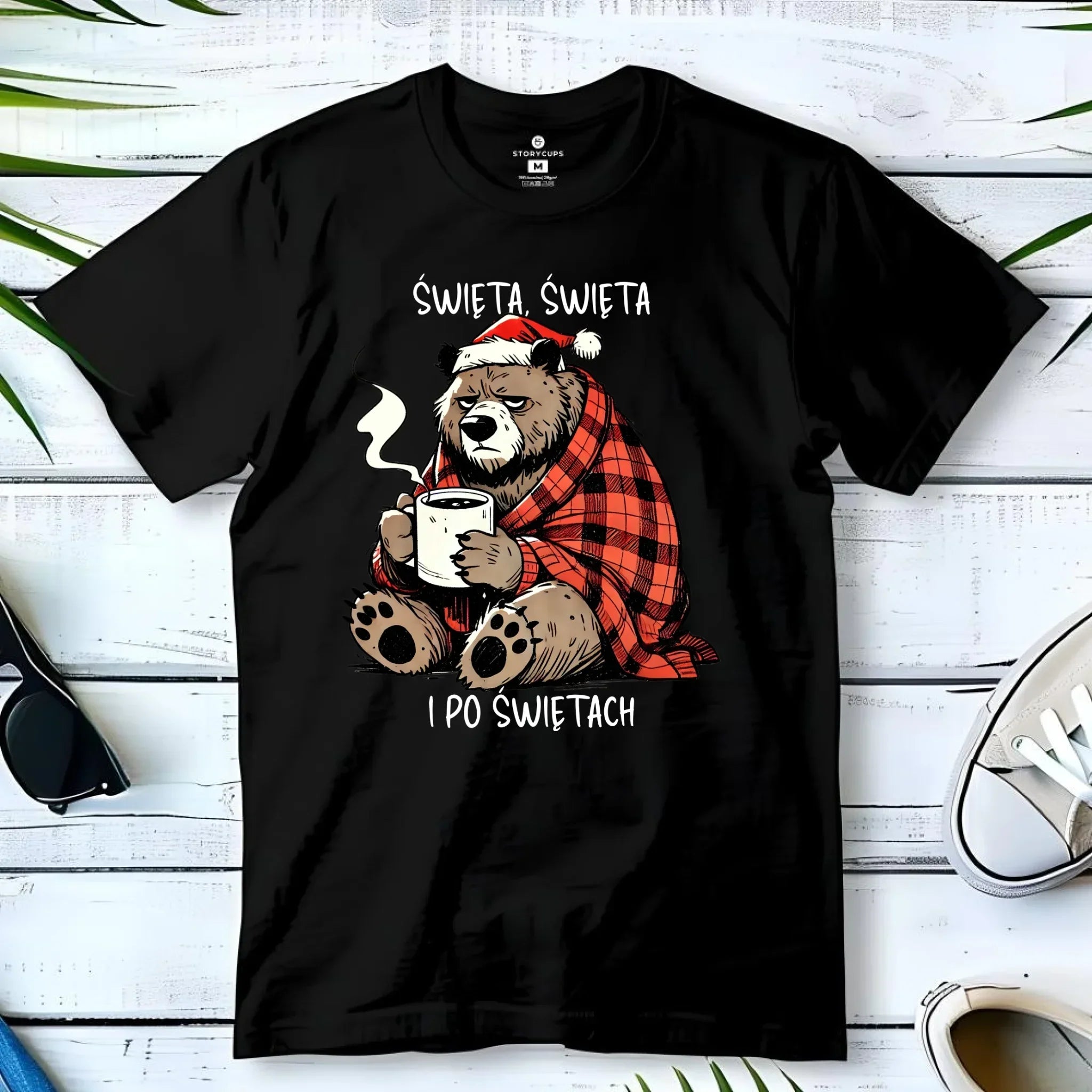 Koszulka męska świąteczna - Miś Święta, święta i po świętach BN16 - StoryCups.pl