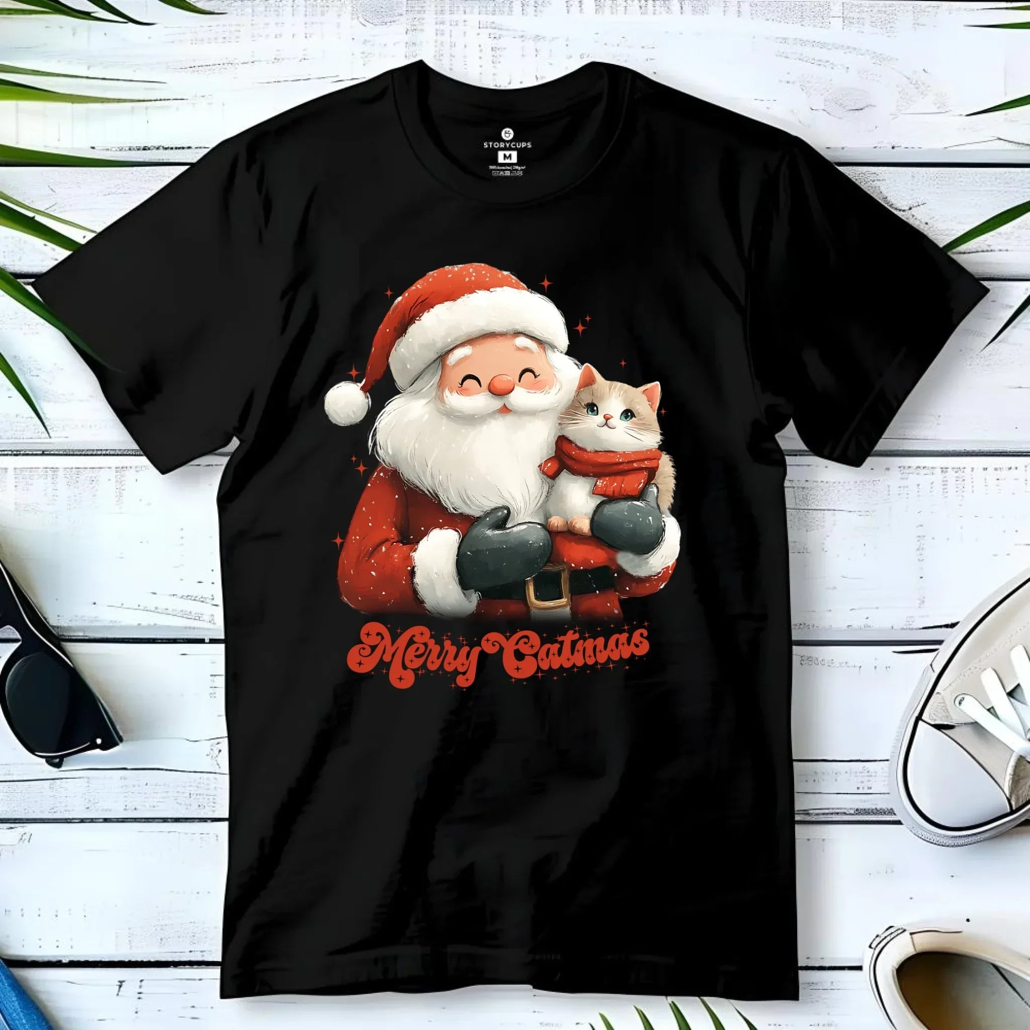 Koszulka męska świąteczna - Z kotem Merry Catmas BN38 - StoryCups.pl