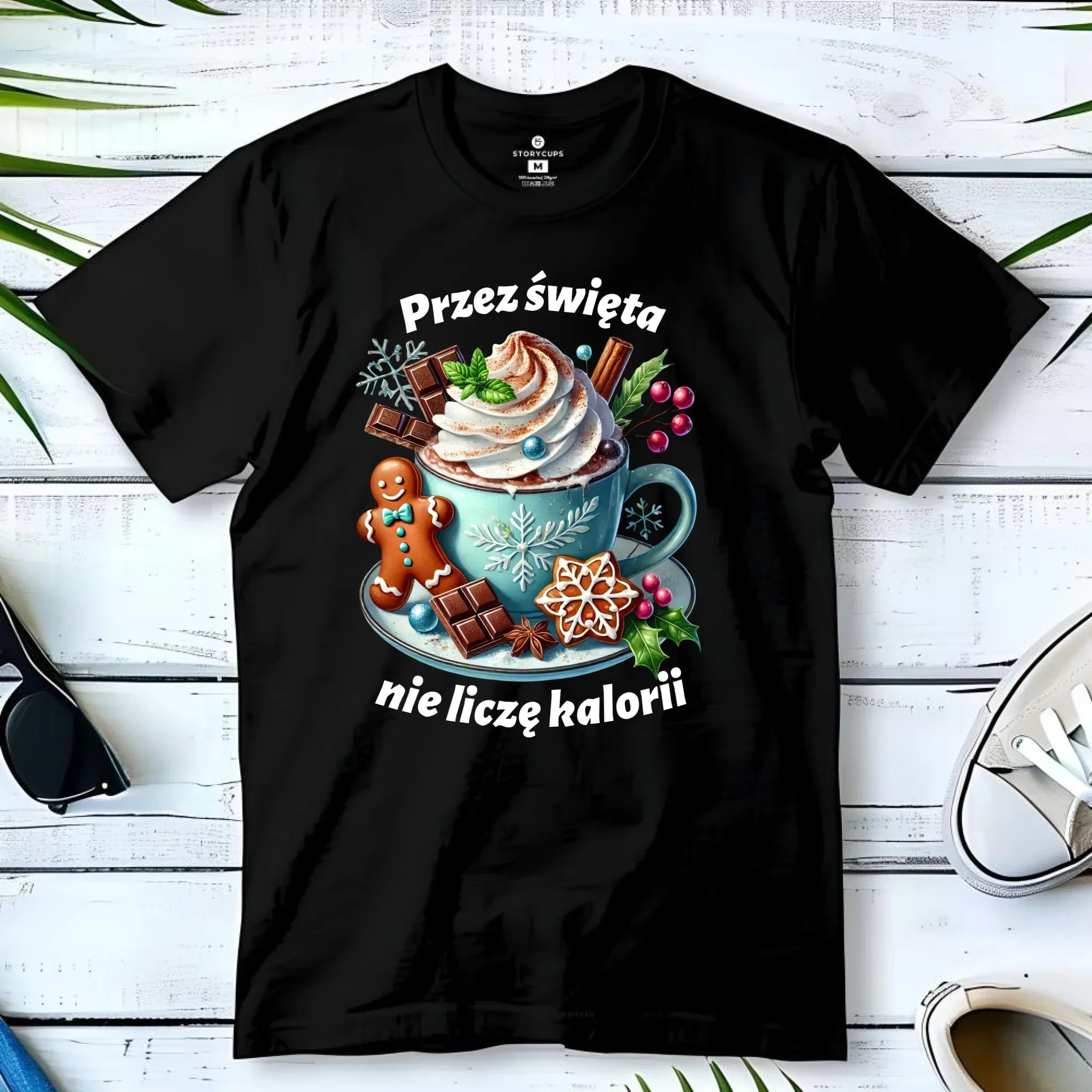Koszulka męska świąteczna - Przez święta nie liczę kalorii BN31 - StoryCups.pl