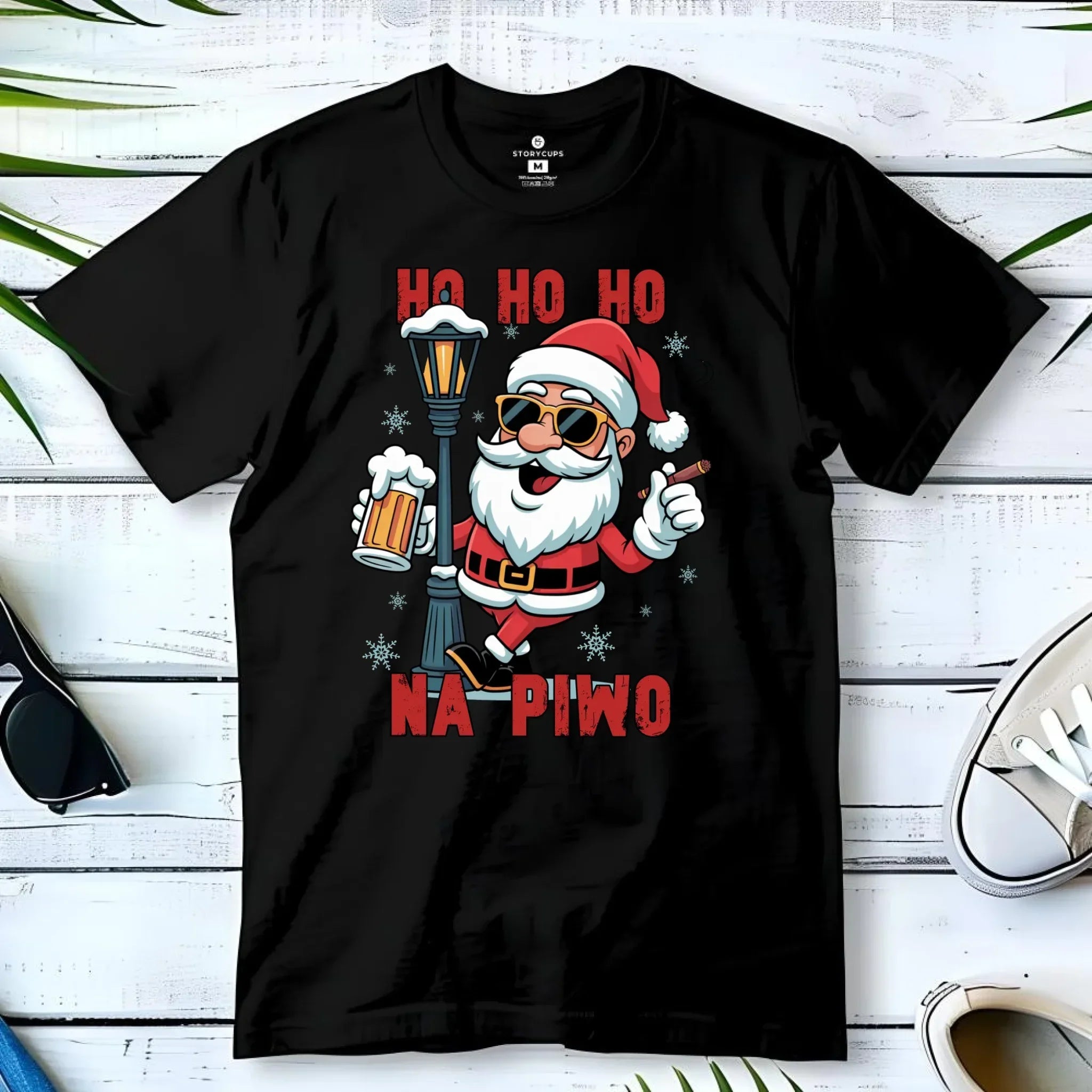 Koszulka męska świąteczna - Mikołaj Ho ho ho na piwo BN64 - StoryCups.pl