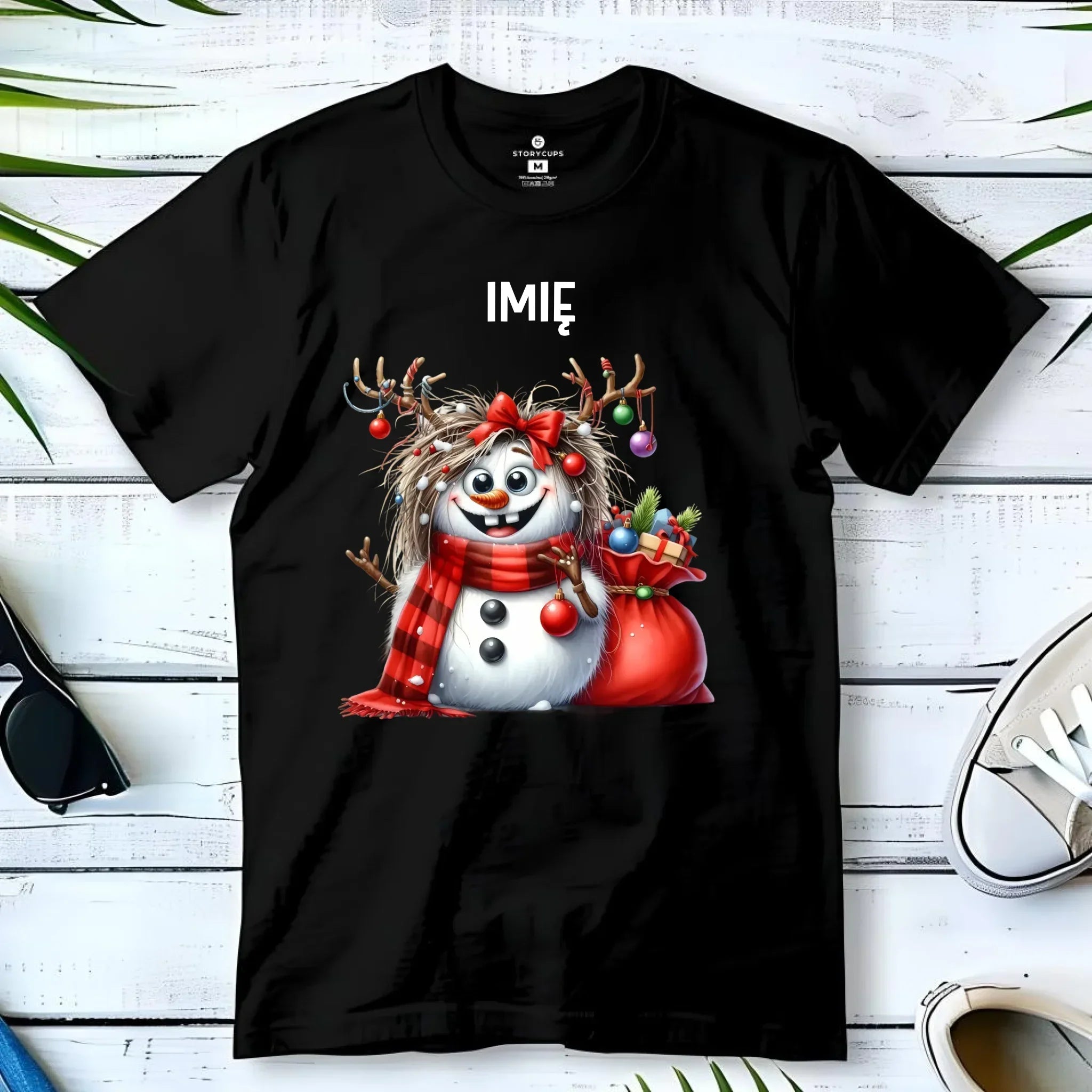 Koszulka męska świąteczna - Bałwanek - personalizowana BN70 - StoryCups.pl