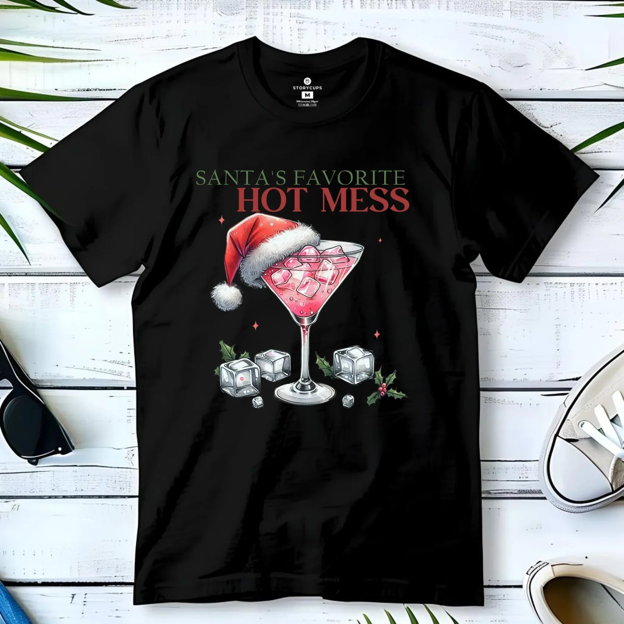 Koszulka męska świąteczna - Santa's favorite hot mess BN75 - StoryCups.pl