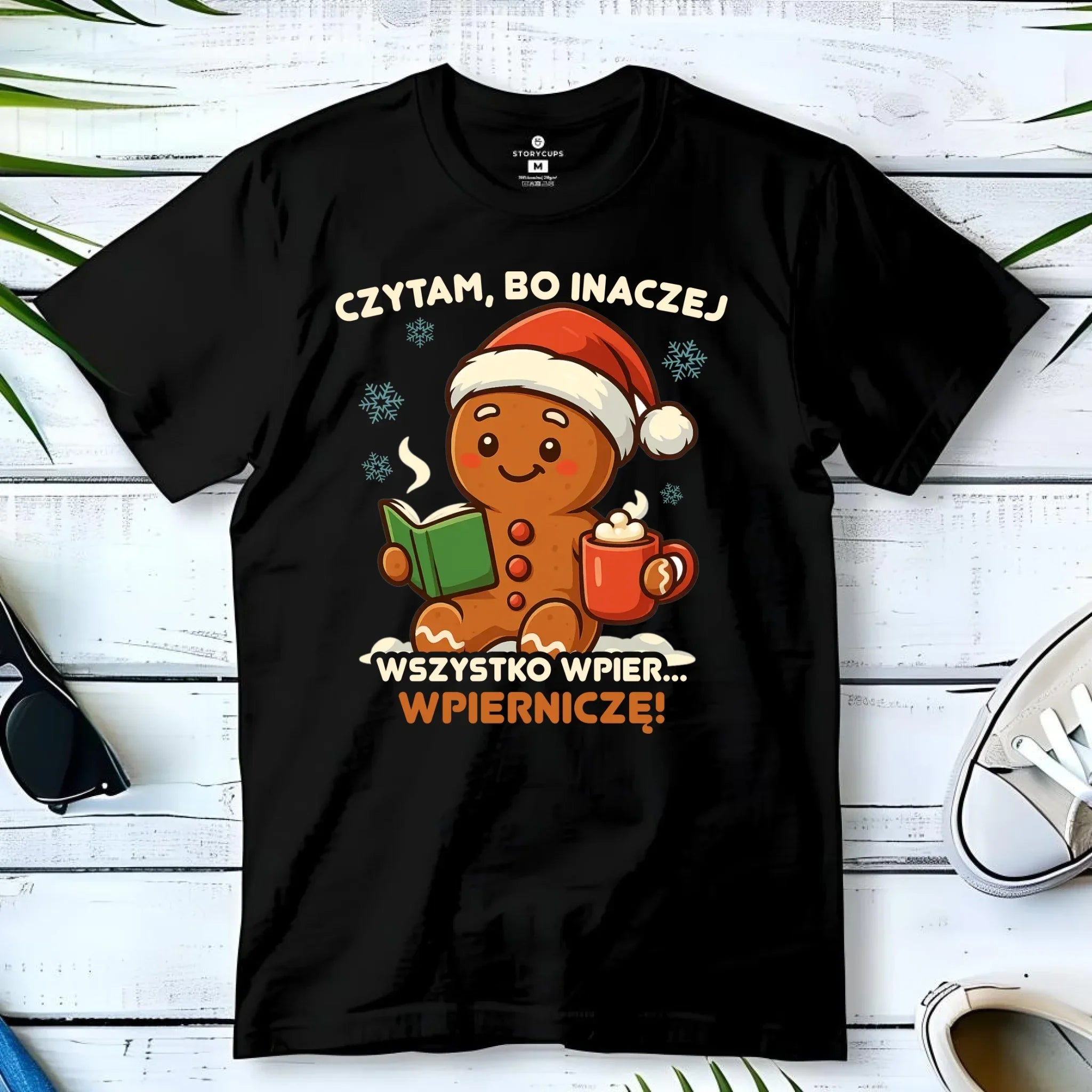 Koszulka męska świąteczna - Czytam, bo inaczej wszystko wpier... wpierniczę BN79 - StoryCups.pl