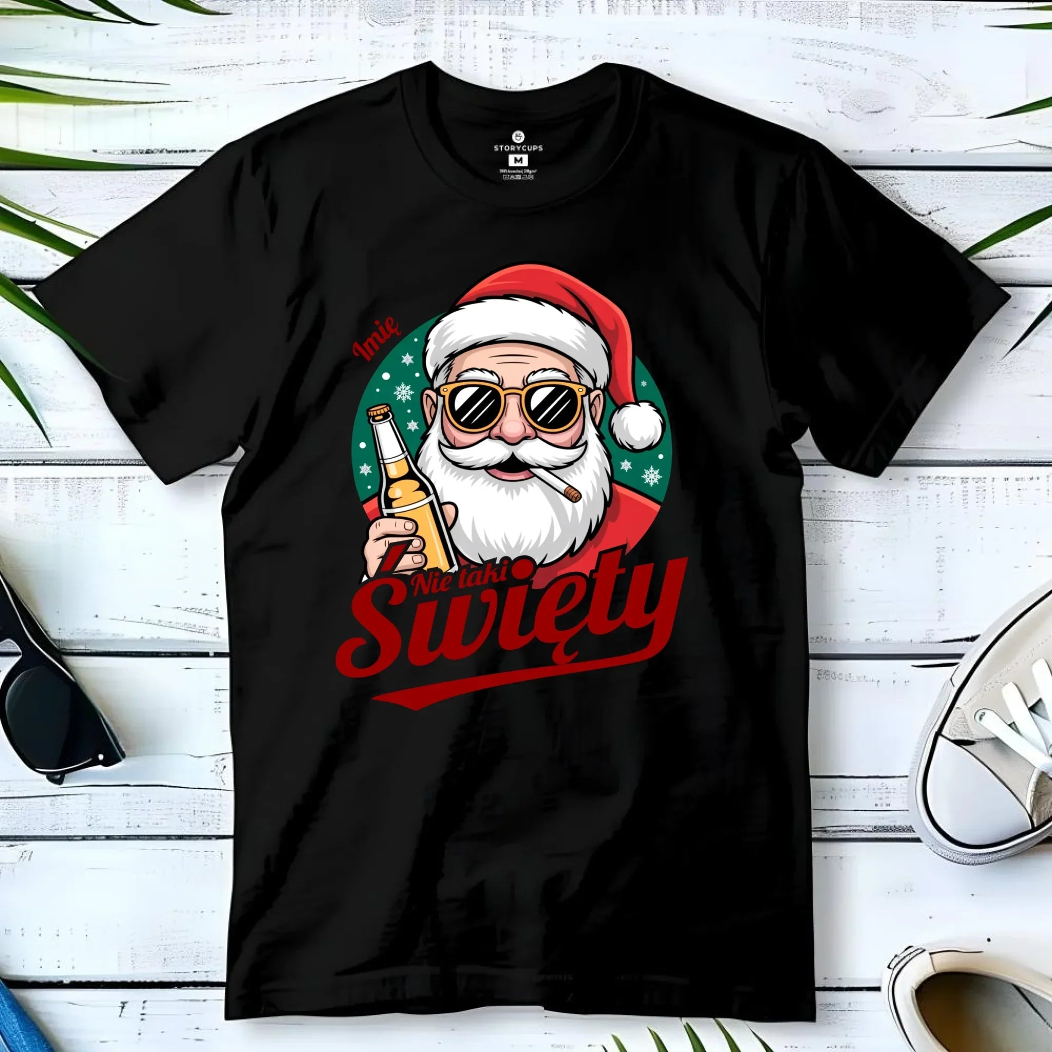 Koszulka męska świąteczna - Mikołaj nie taki święty - personalizowana BN80 - StoryCups.pl