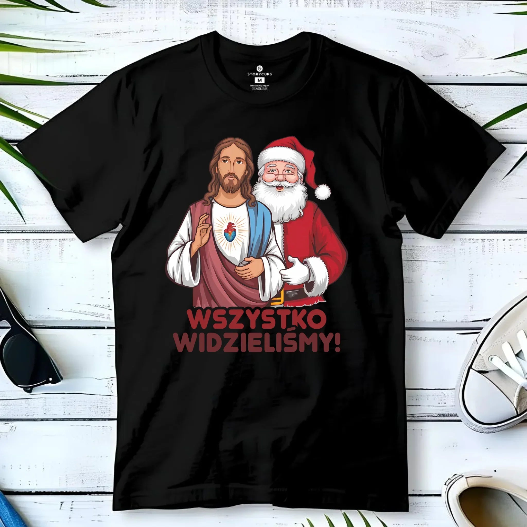 Koszulka męska świąteczna - Jezus i Mikołaj Wszystko widzieliśmy BN89 - StoryCups.pl