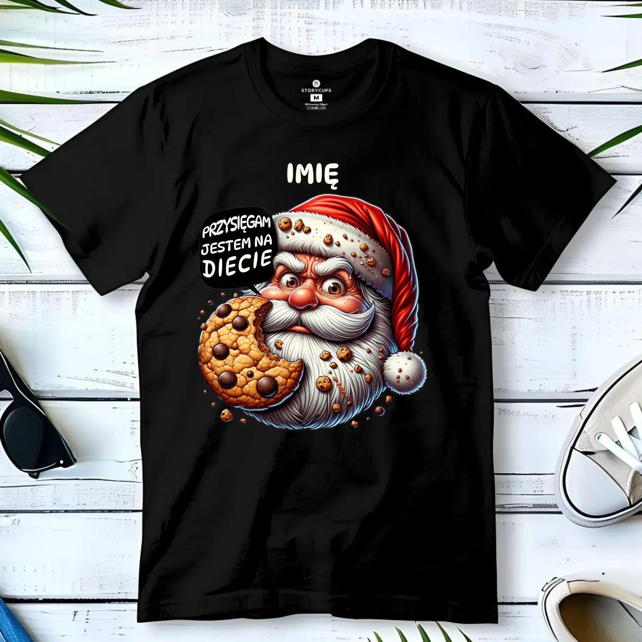 Koszulka męska świąteczna - Mikołaj Przysięgam jestem na diecie - personalizowana BN97 - StoryCups.pl