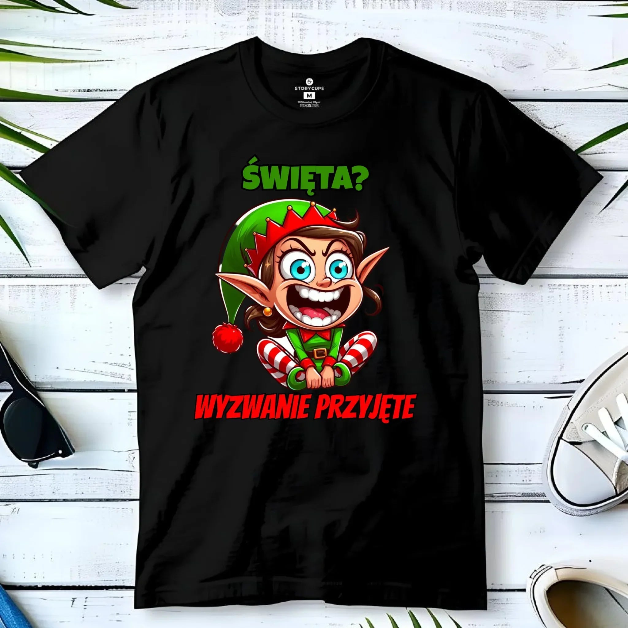 Koszulka męska świąteczna - Skrzat Wyzwanie przyjęte BN100 - StoryCups.pl