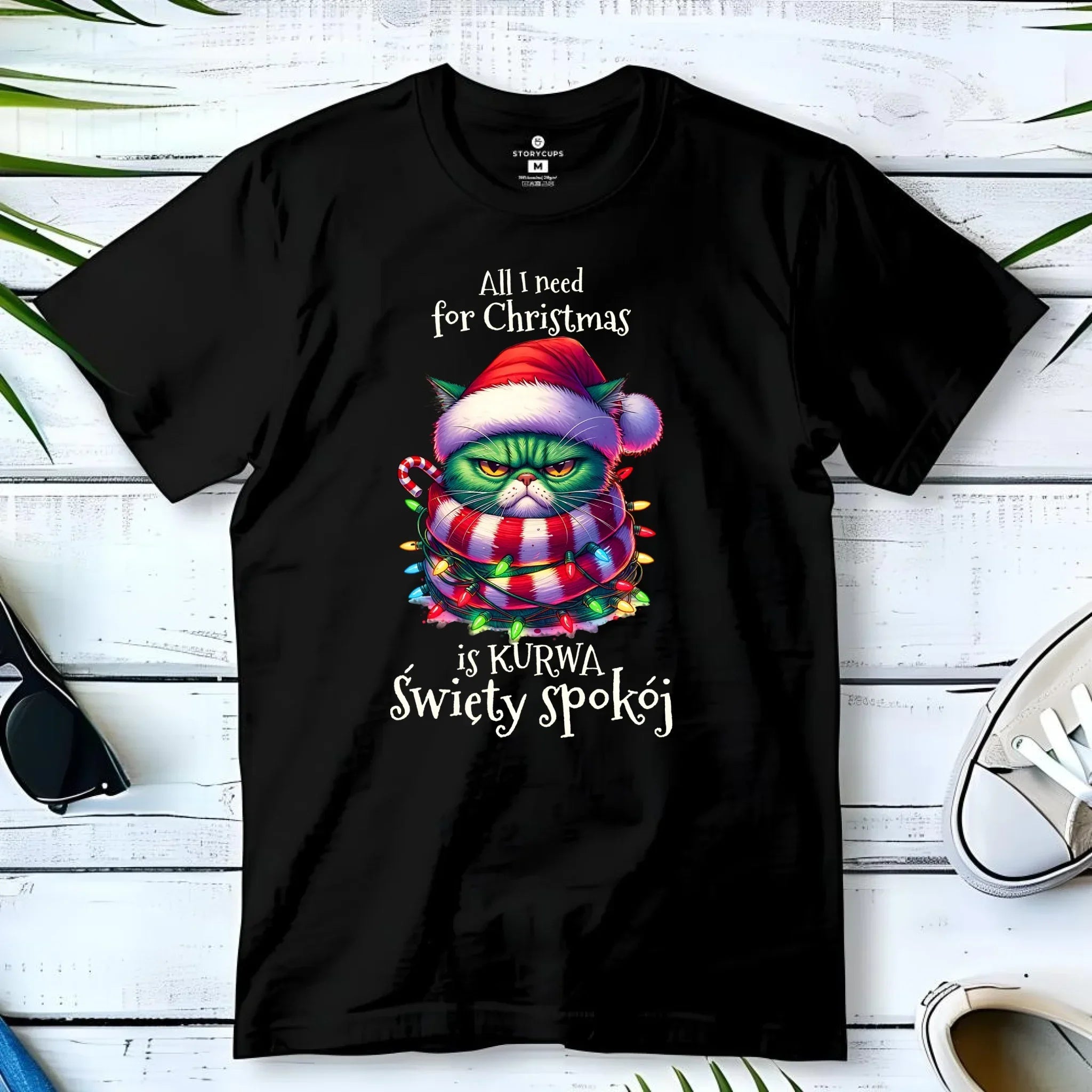 Koszulka męska świąteczna - All I need for Christmas is ku*wa święty spokój - bez cenzury BN101 - StoryCups.pl