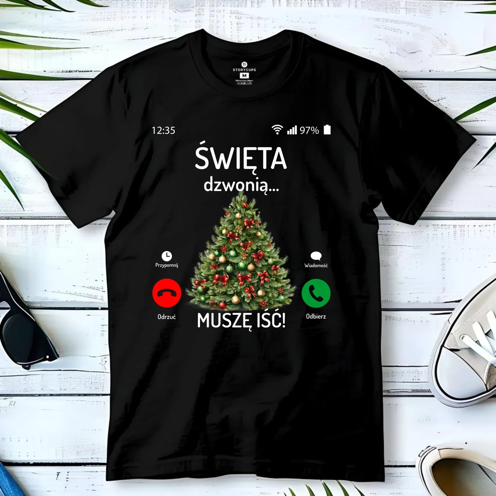 Koszulka męska świąteczna - Choinka Święta dzwonią muszę iść BN124 - StoryCups.pl