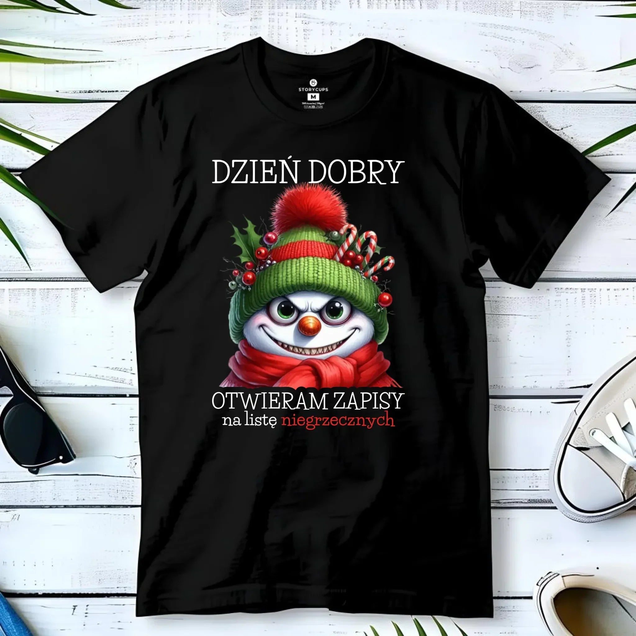 Koszulka męska świąteczna - Niegrzeczny bałwan - Dzień dobry otwieram zapisy na listę BN121 - StoryCups.pl