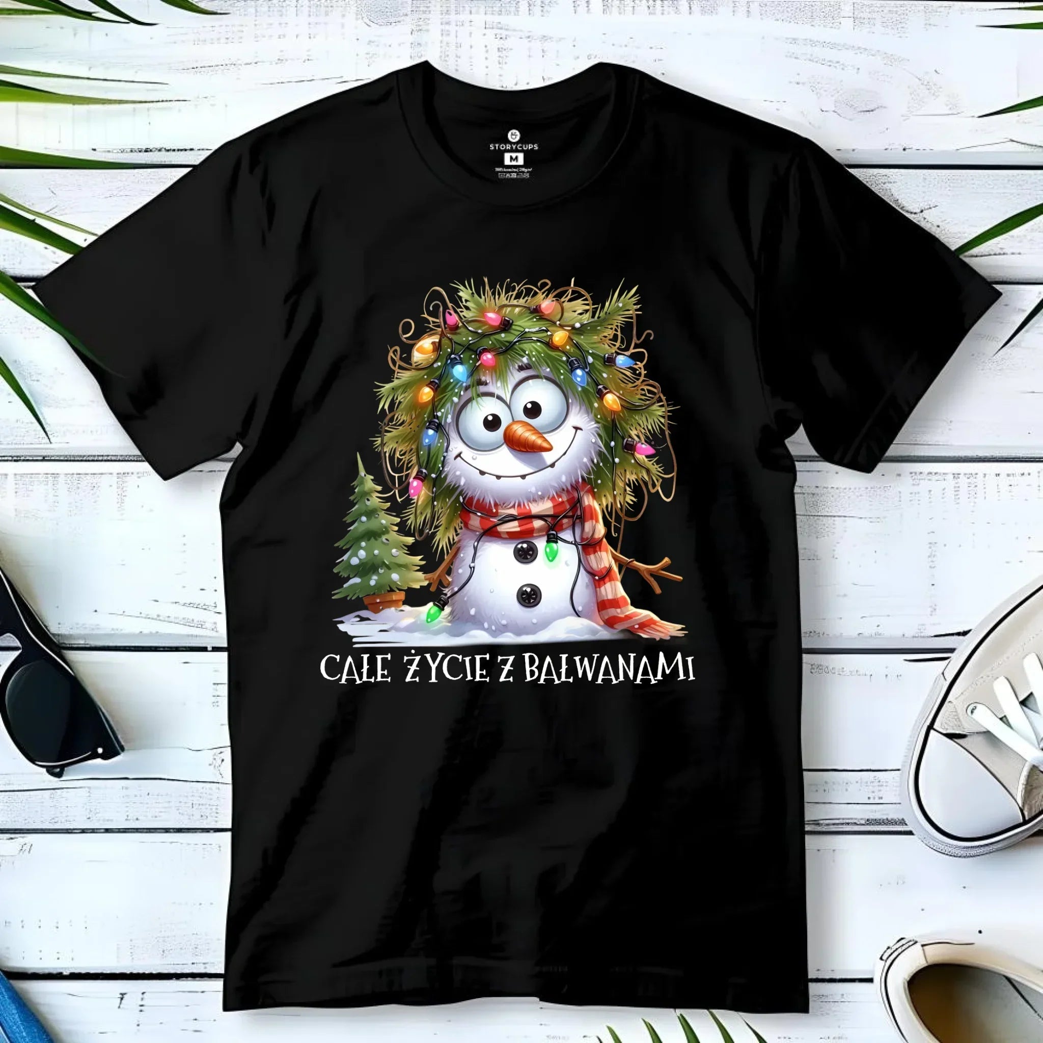 Koszulka męska świąteczna - Całe życie z bałwanami BN125 - StoryCups.pl