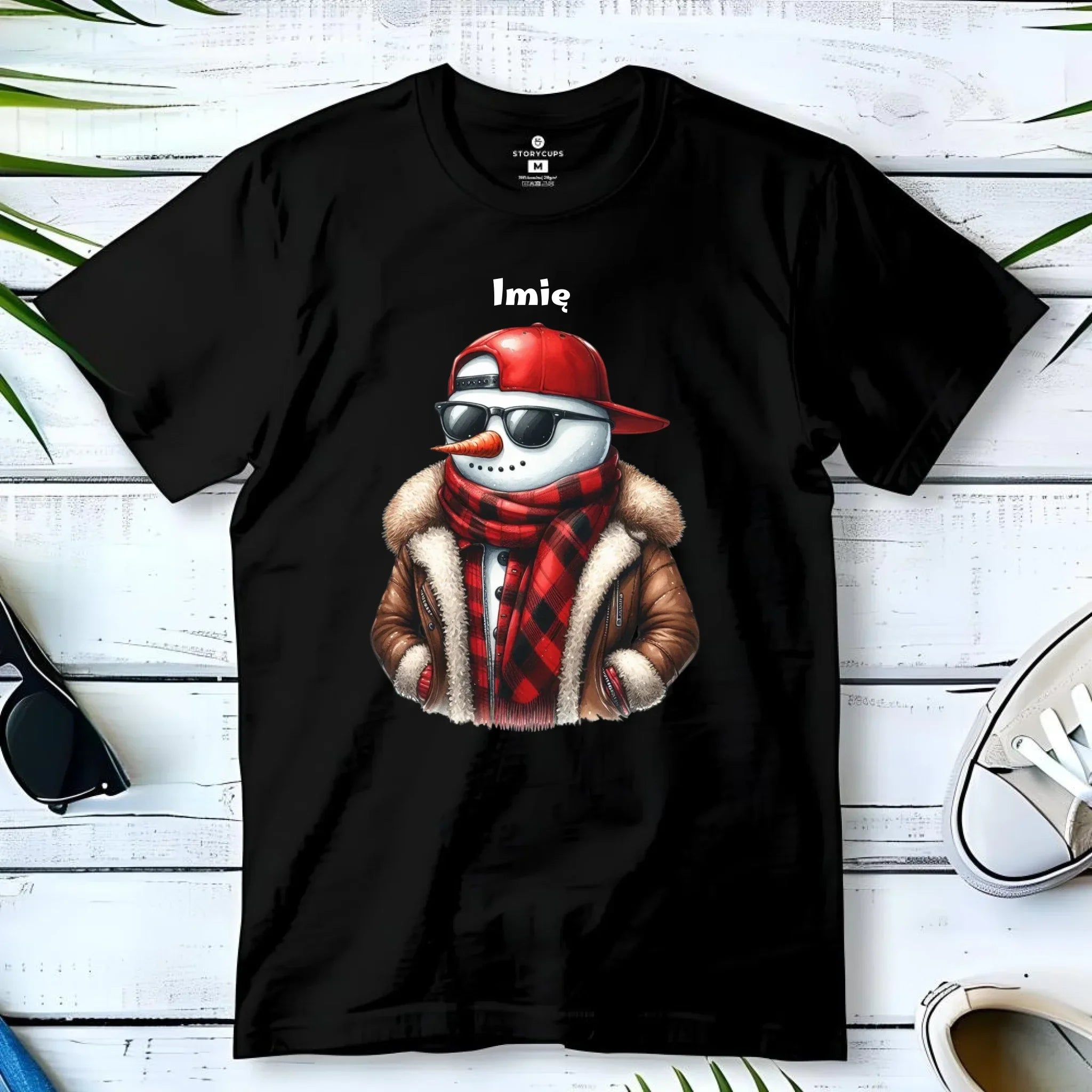 Koszulka męska świąteczna - Stylowy bałwan - personalizowana BN129 - StoryCups.pl
