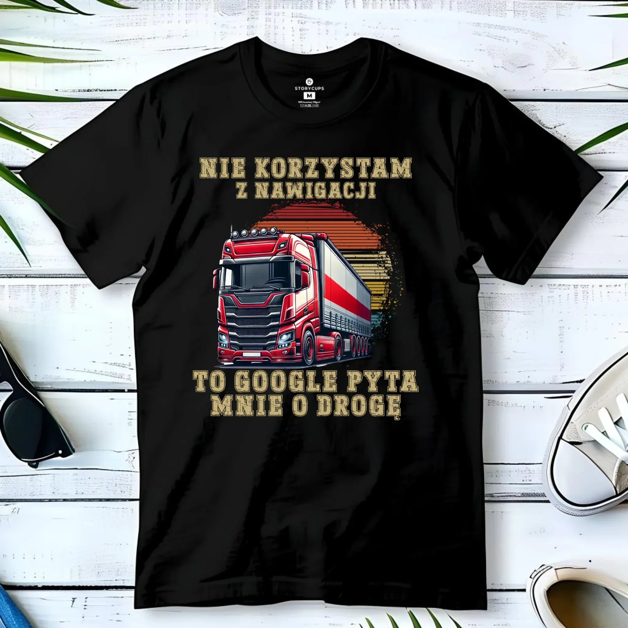 Koszulka męska - kierowca ciężarówki - Google pyta mnie o drogę ZKT10 - StoryCups.pl
