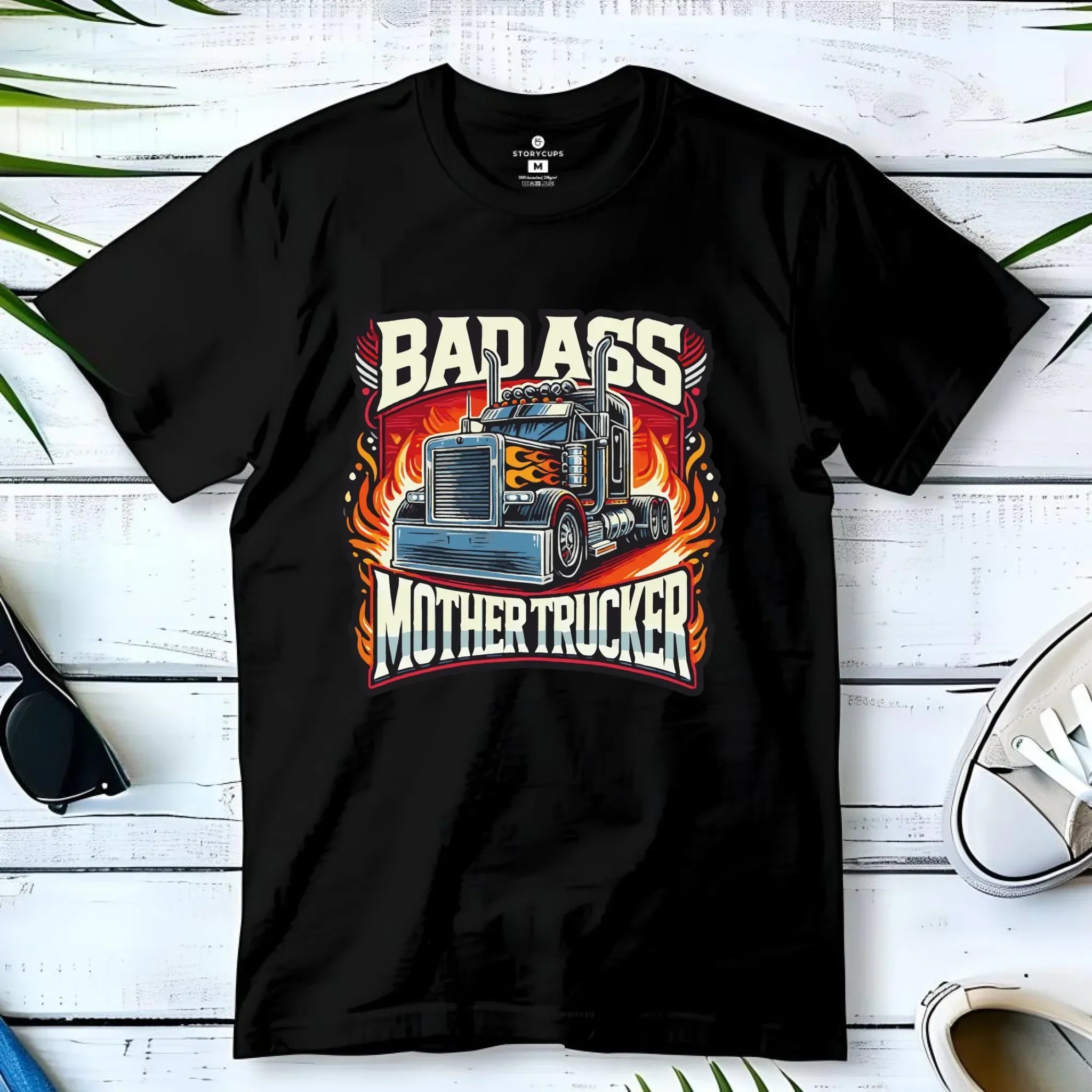 Koszulka męska dla kierowcy tira - Badass Mother Trucker ZKT04 - StoryCups.pl