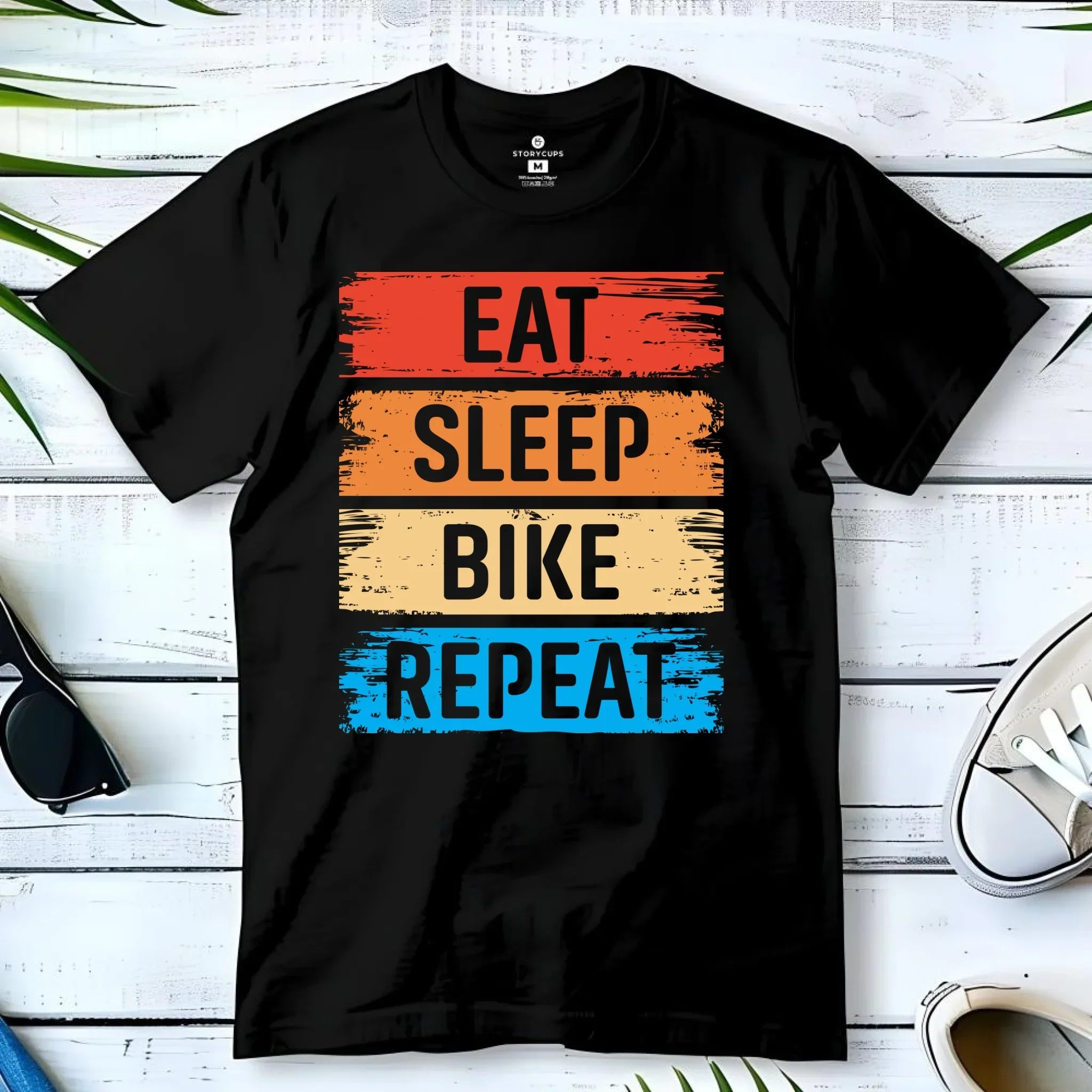 Koszulka męska na rower - Eat sleep bike repeat HR03 - StoryCups.pl