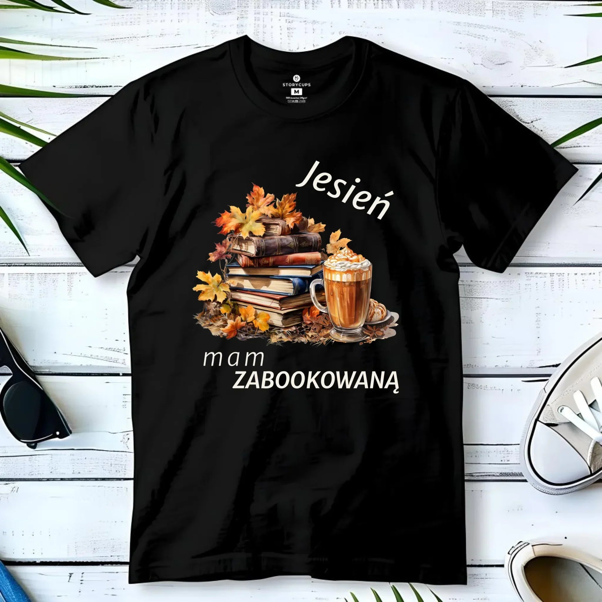 Koszulka męska jesienna - Jesień mam zabookowaną JS28 - StoryCups.pl