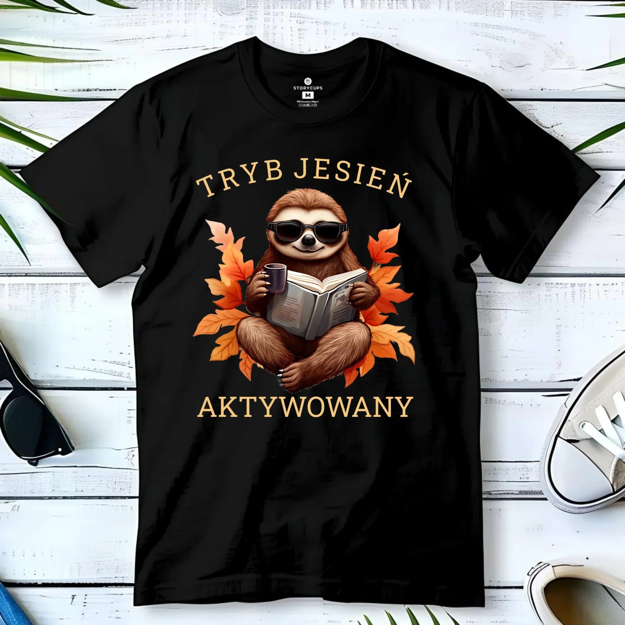 Koszulka męska jesienna - Leniwiec - Tryb jesień aktywowany JS23 - StoryCups.pl