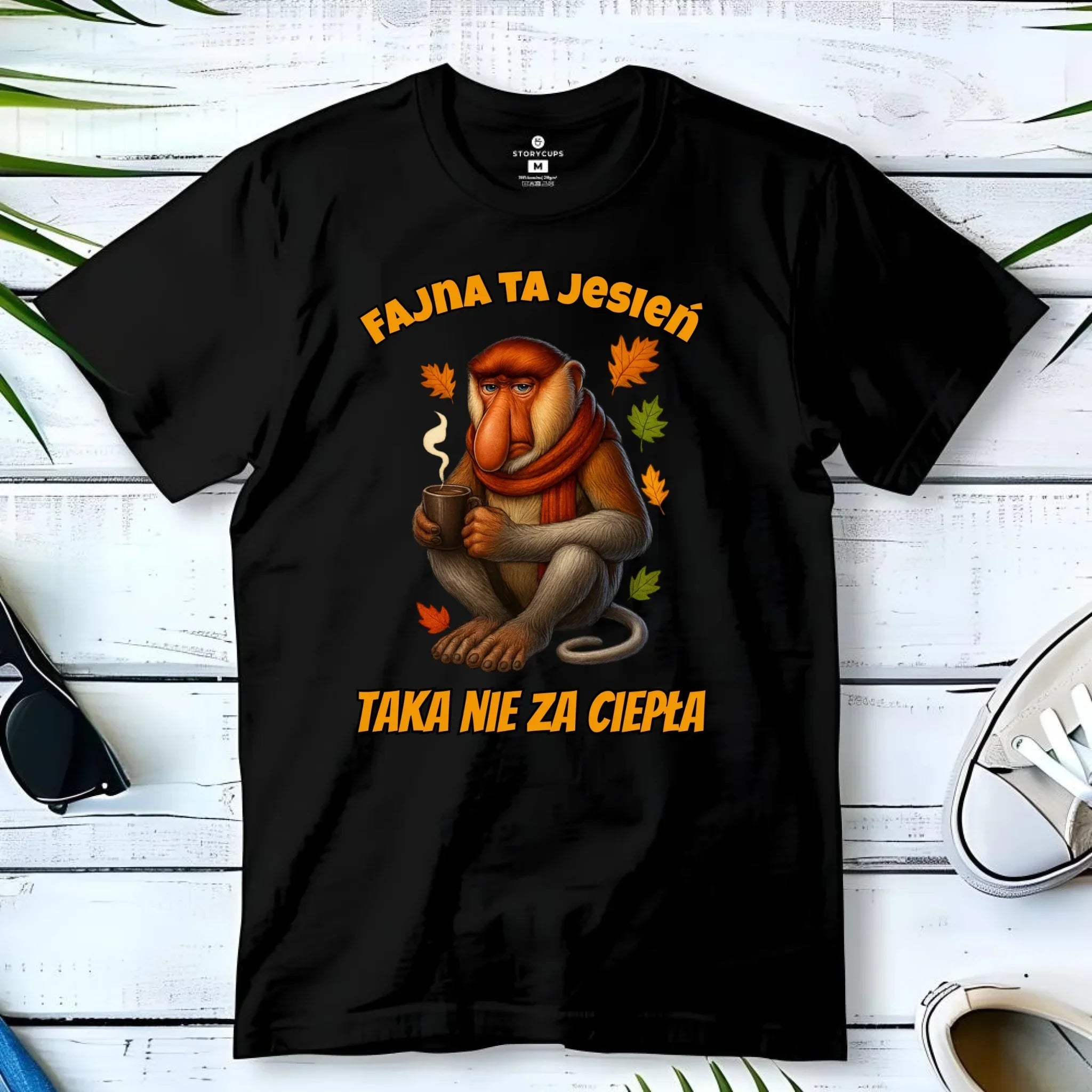 Koszulka męska jesienna - Janusz Nosacz - Fajna ta jesień, taka nie za ciepła JS21 - StoryCups.pl