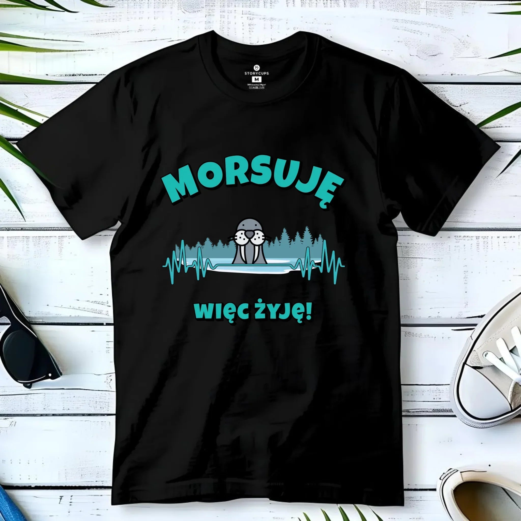 Koszulka męska - prezent dla morsa - Morsuję więc żyję - Mors HM02 - StoryCups.pl