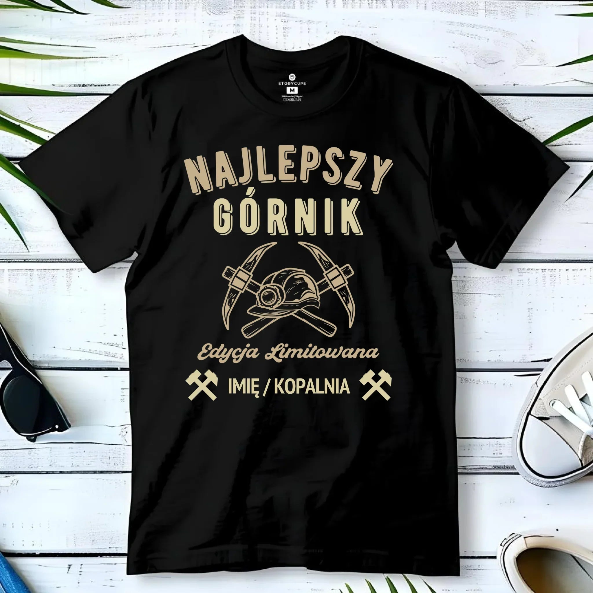 Koszulka męska - prezent dla górnika - Najlepszy górnik - personalizowana G27 - StoryCups.pl
