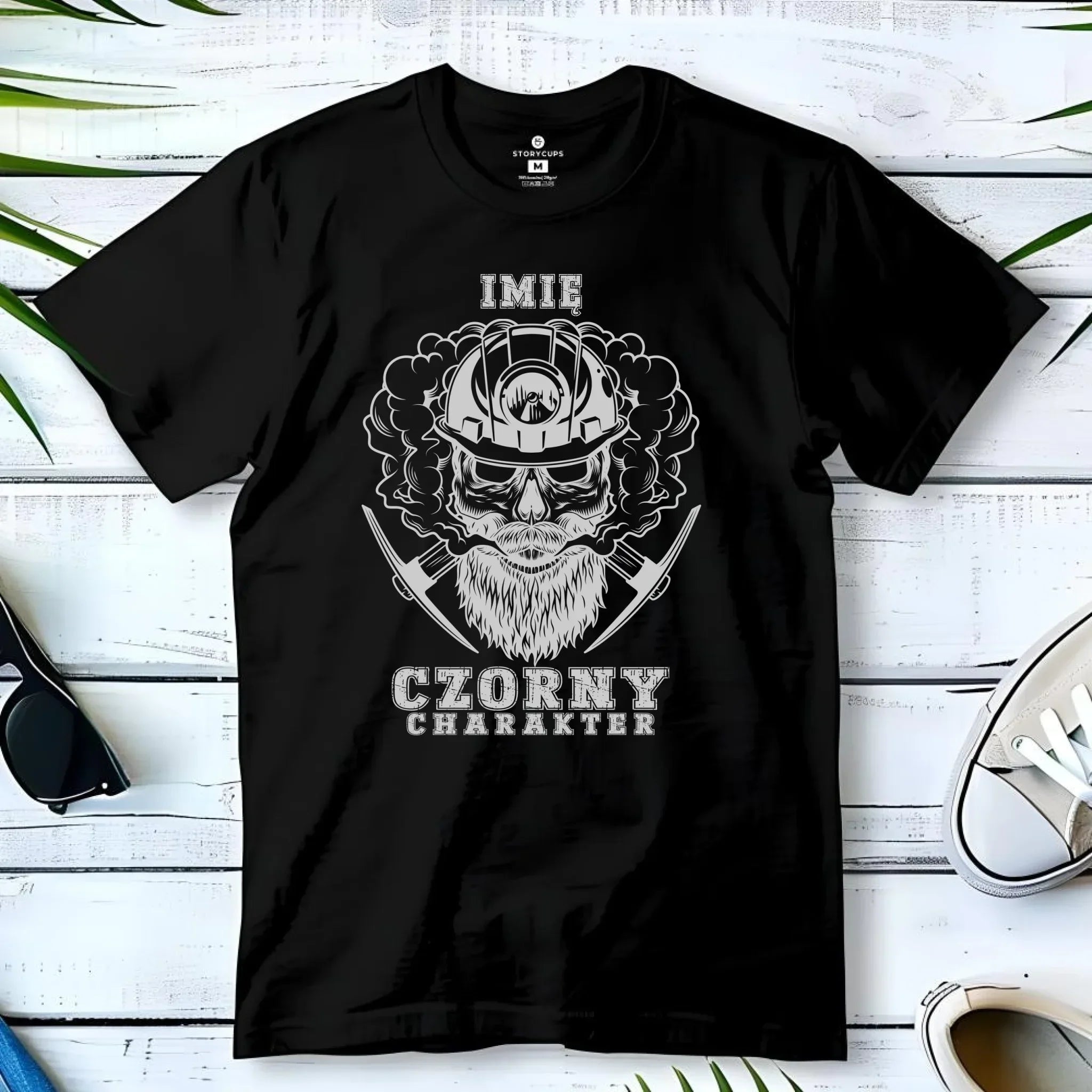 Koszulka męska - prezent dla górnika - Czorny charakter - personalizowana G06 - StoryCups.pl