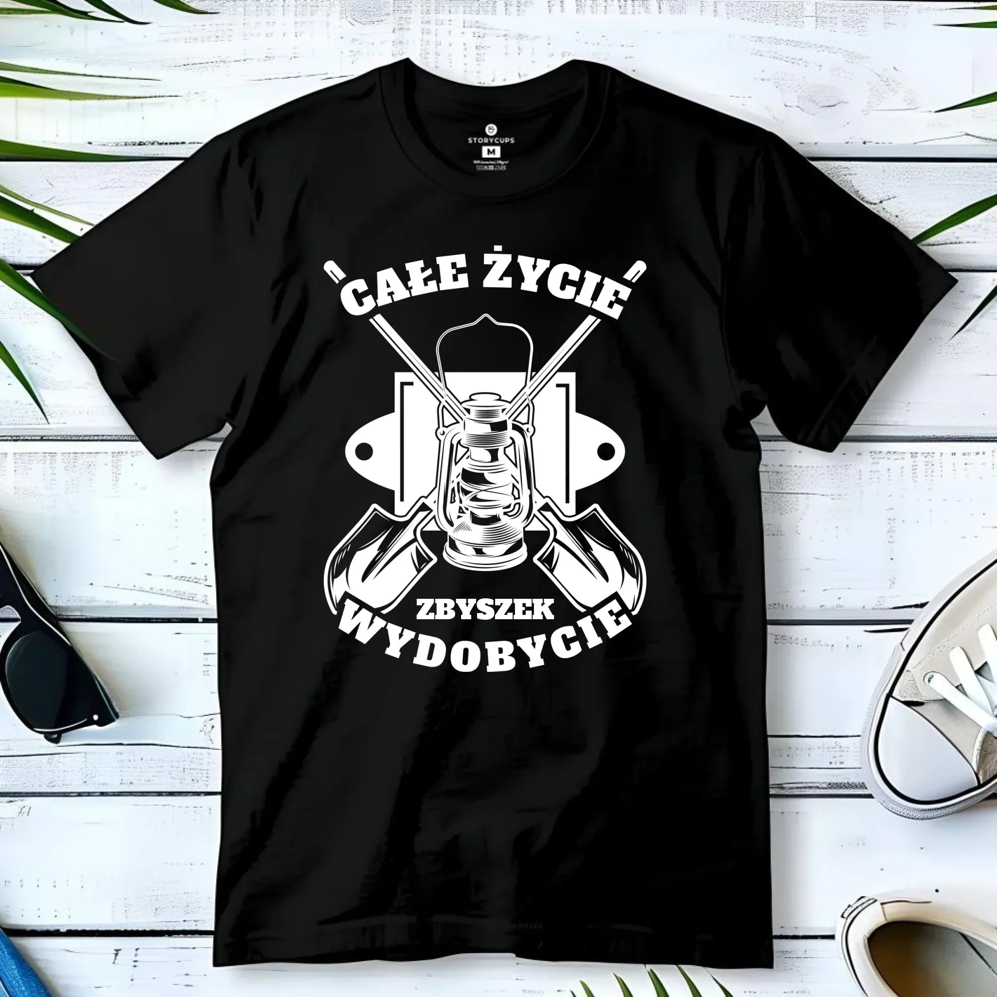 Koszulka męska - prezent dla górnika - Całe życie wydobycie - personalizowana G01 - StoryCups.pl