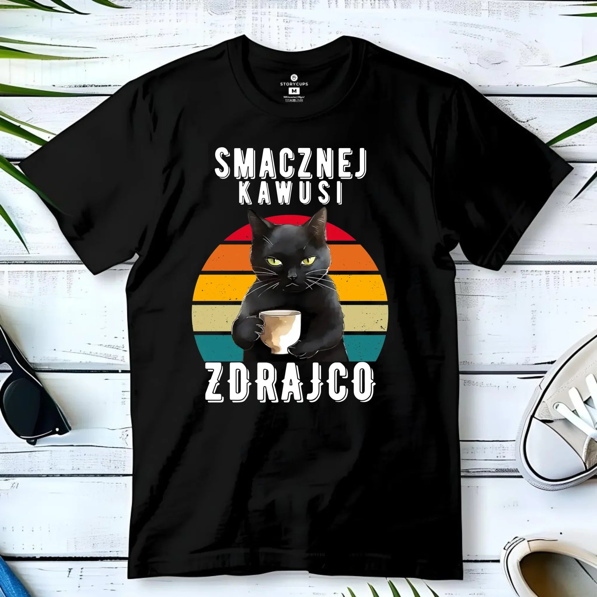 Koszulka męska na odejście z pracy - Smacznej kawusi zdrajco OP03 - StoryCups.pl