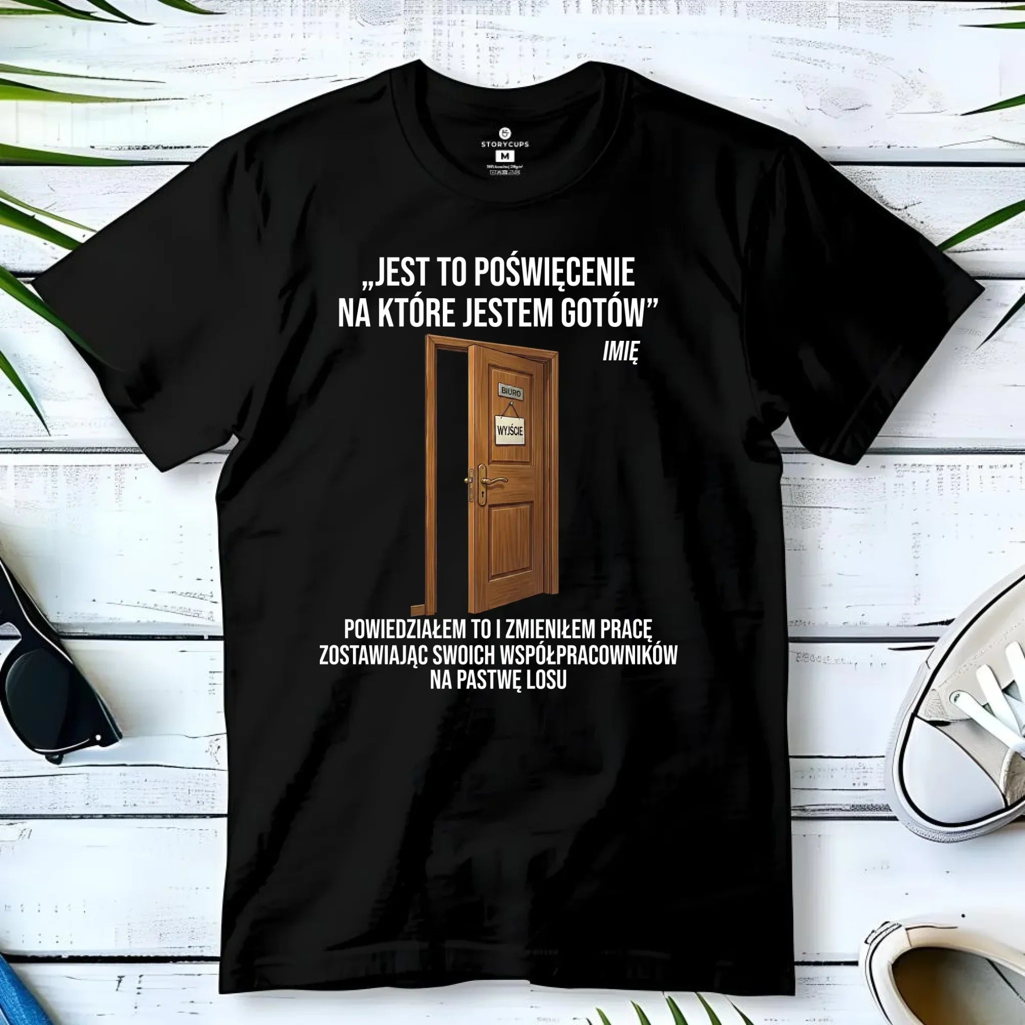 Koszulka męska na odejście z pracy - Poświęcenie, na które jestem gotów - personalizowana OP02 - StoryCups.pl